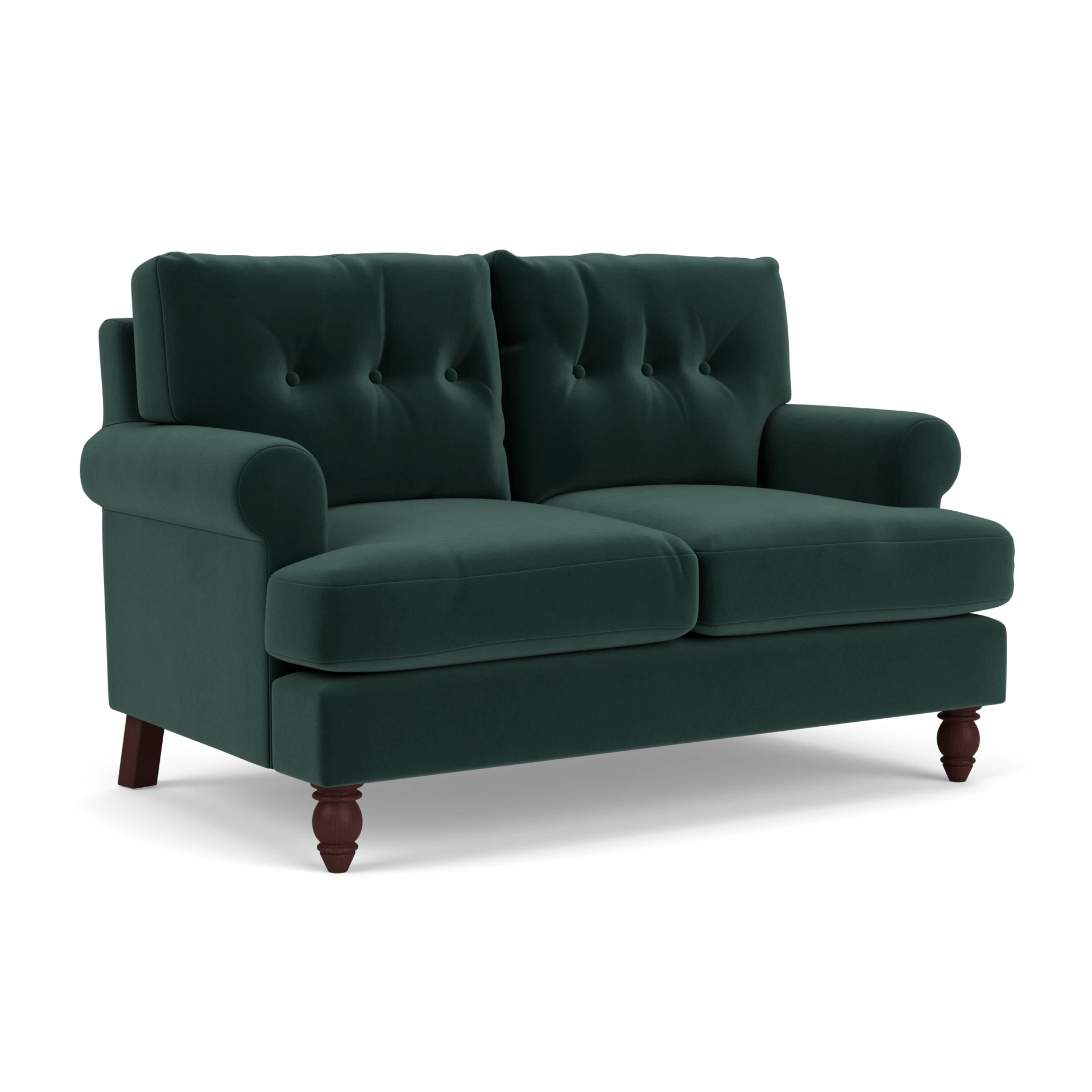 Talbot 2 Seater Sofa in Matt Velvet - Lake with Light legs