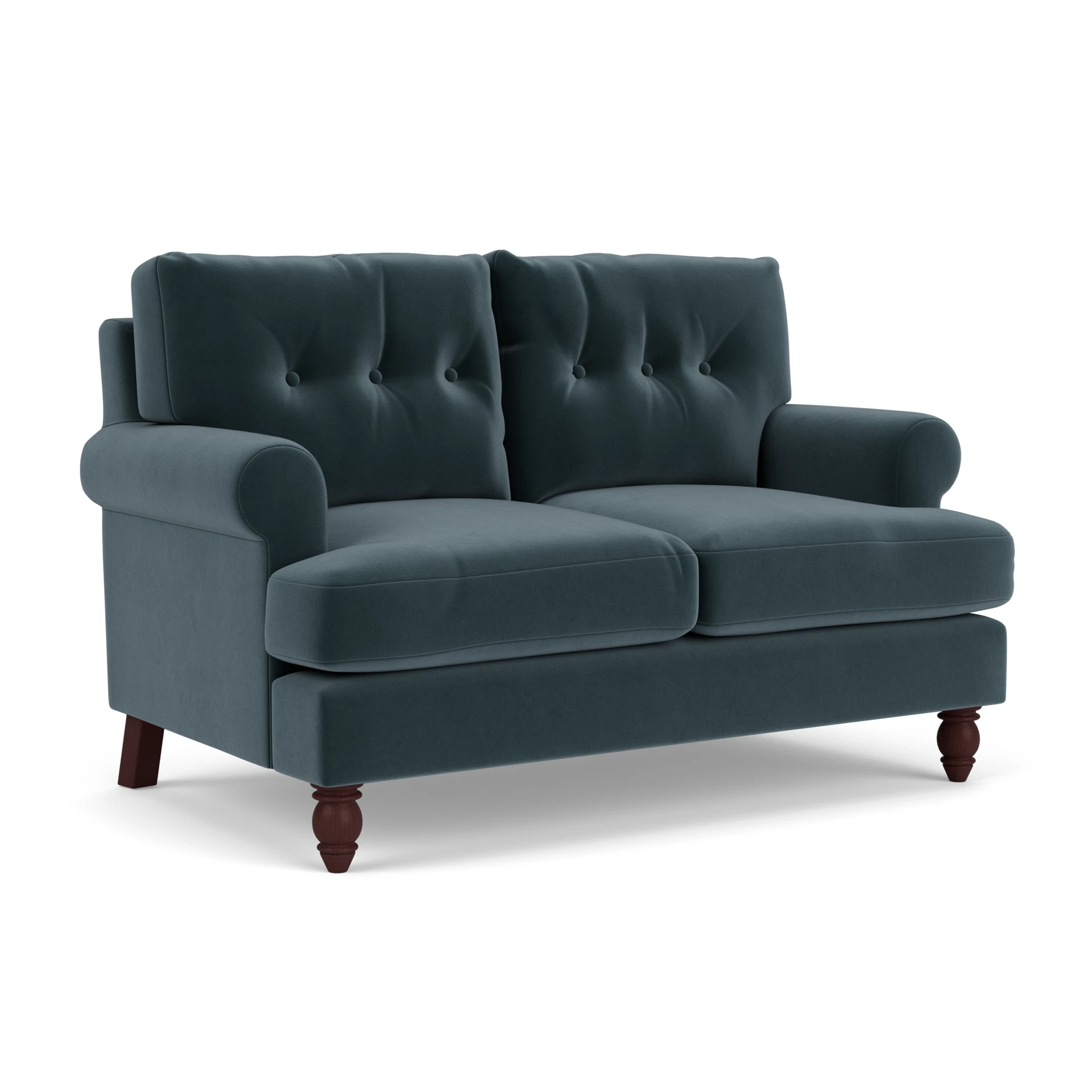 Talbot 2 Seater Sofa in Matt Velvet - Night Sky with Light legs