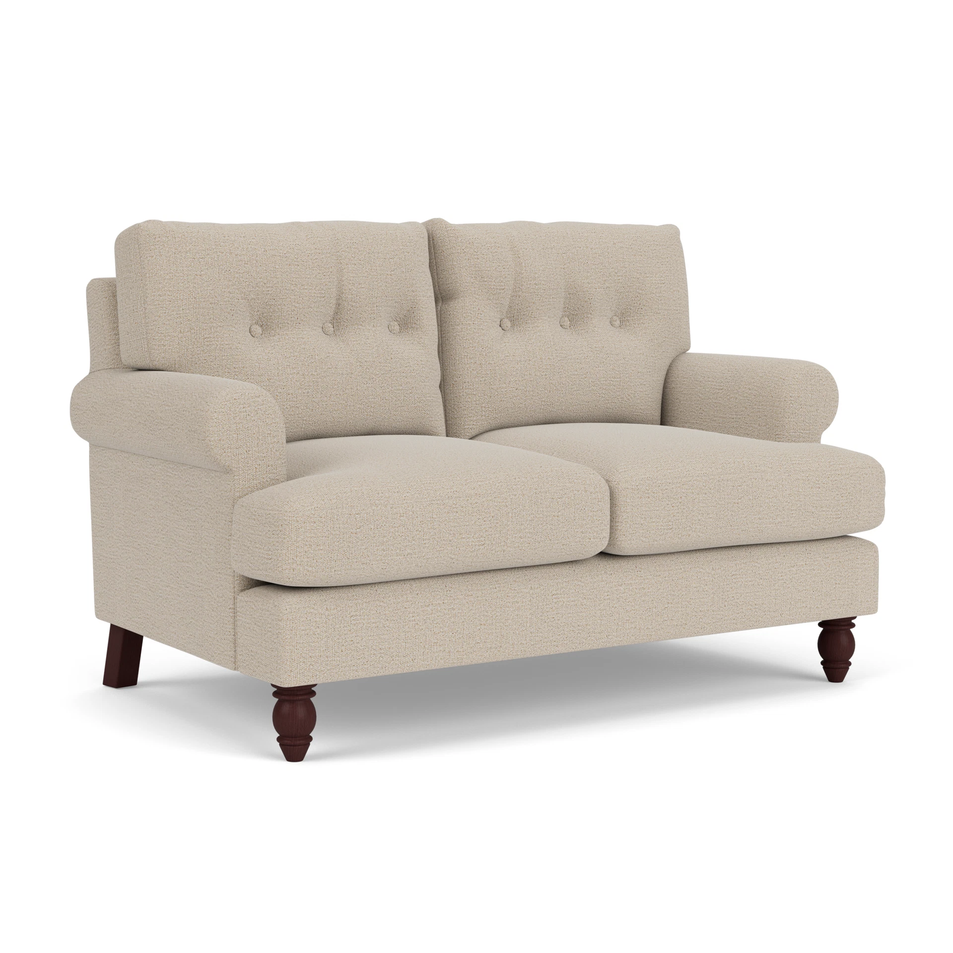 Talbot 2 Seater Sofa in Rustic Weave - Natural with Light legs