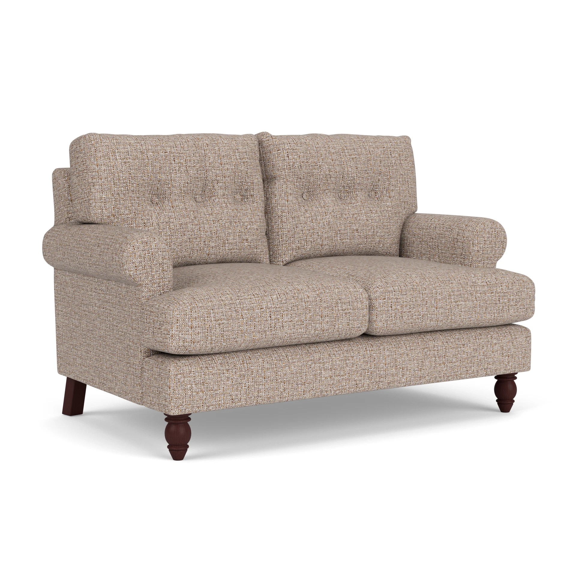 Talbot 2 Seater Sofa in Textured Weave - Natural Mix with Light legs