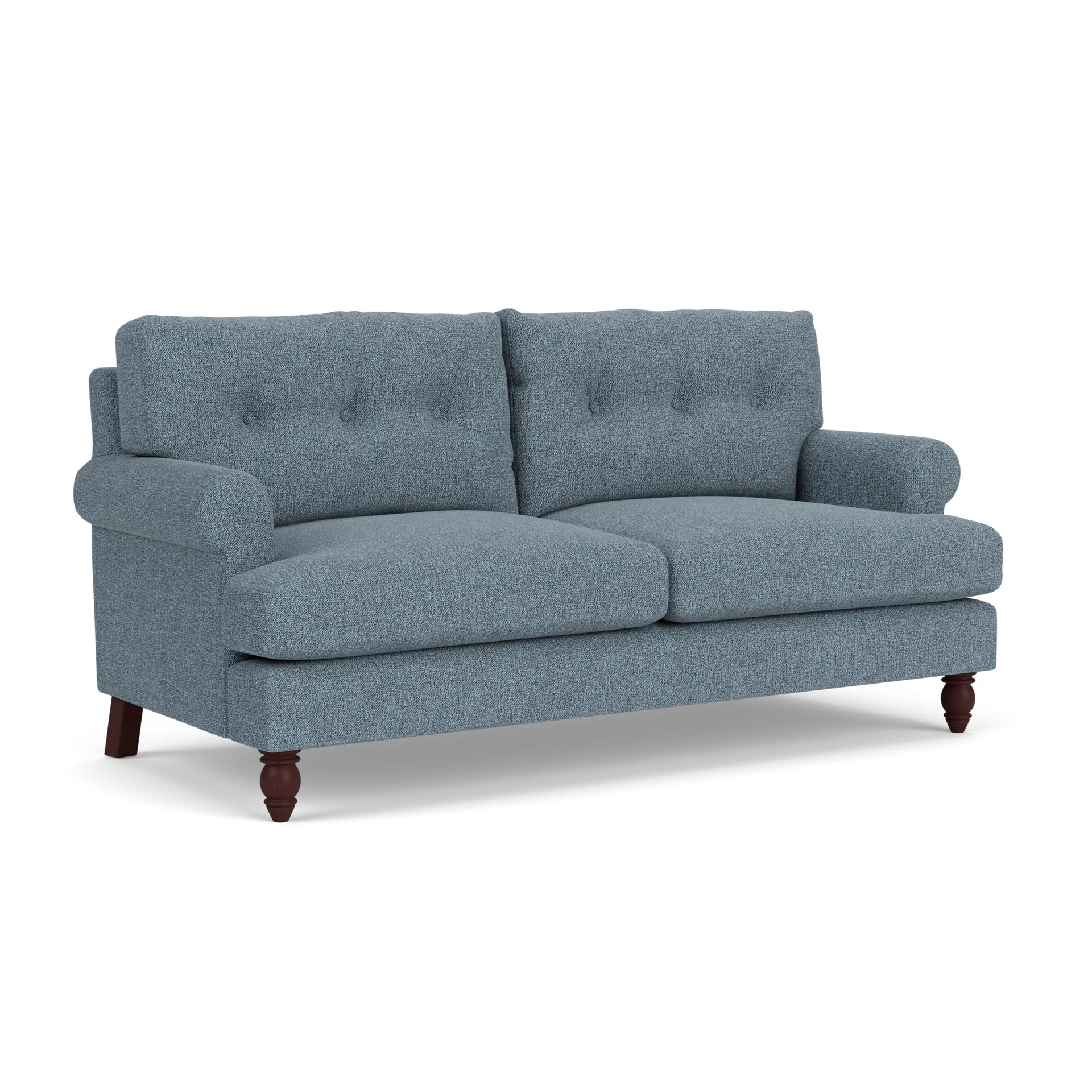 Talbot 3 Seater Sofa in Aquaclean Oxford - Mid Blue with Light legs