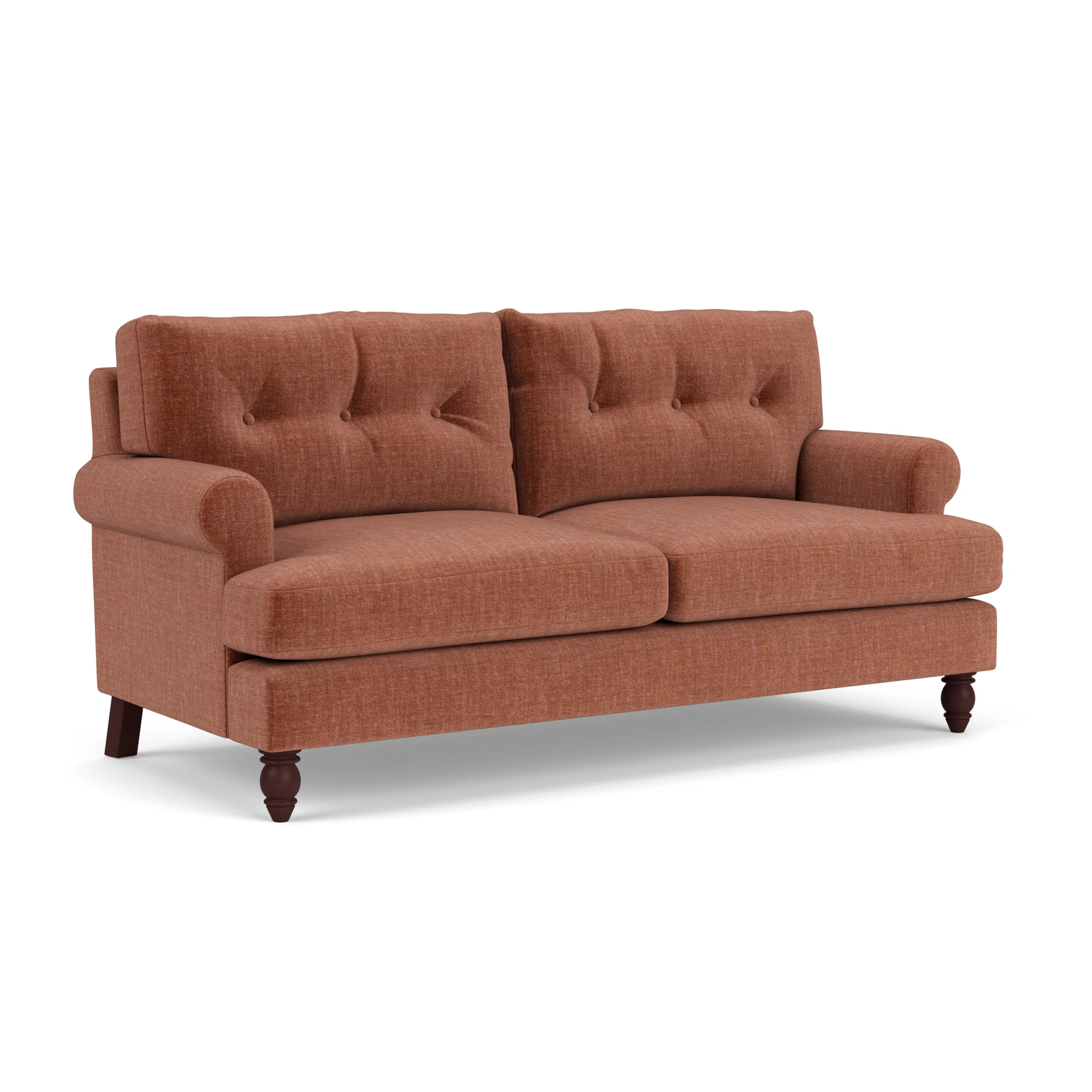 Talbot 3 Seater Sofa in Eco Chenille - Cinnamon with Light legs