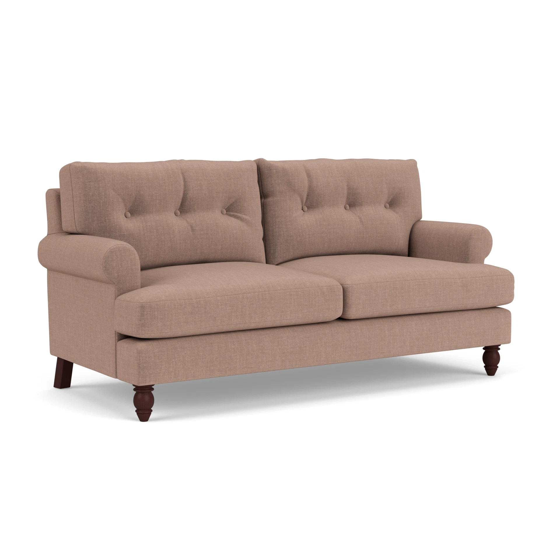 Talbot 3 Seater Sofa in Eco Chenille - Dusky Rose with Light legs
