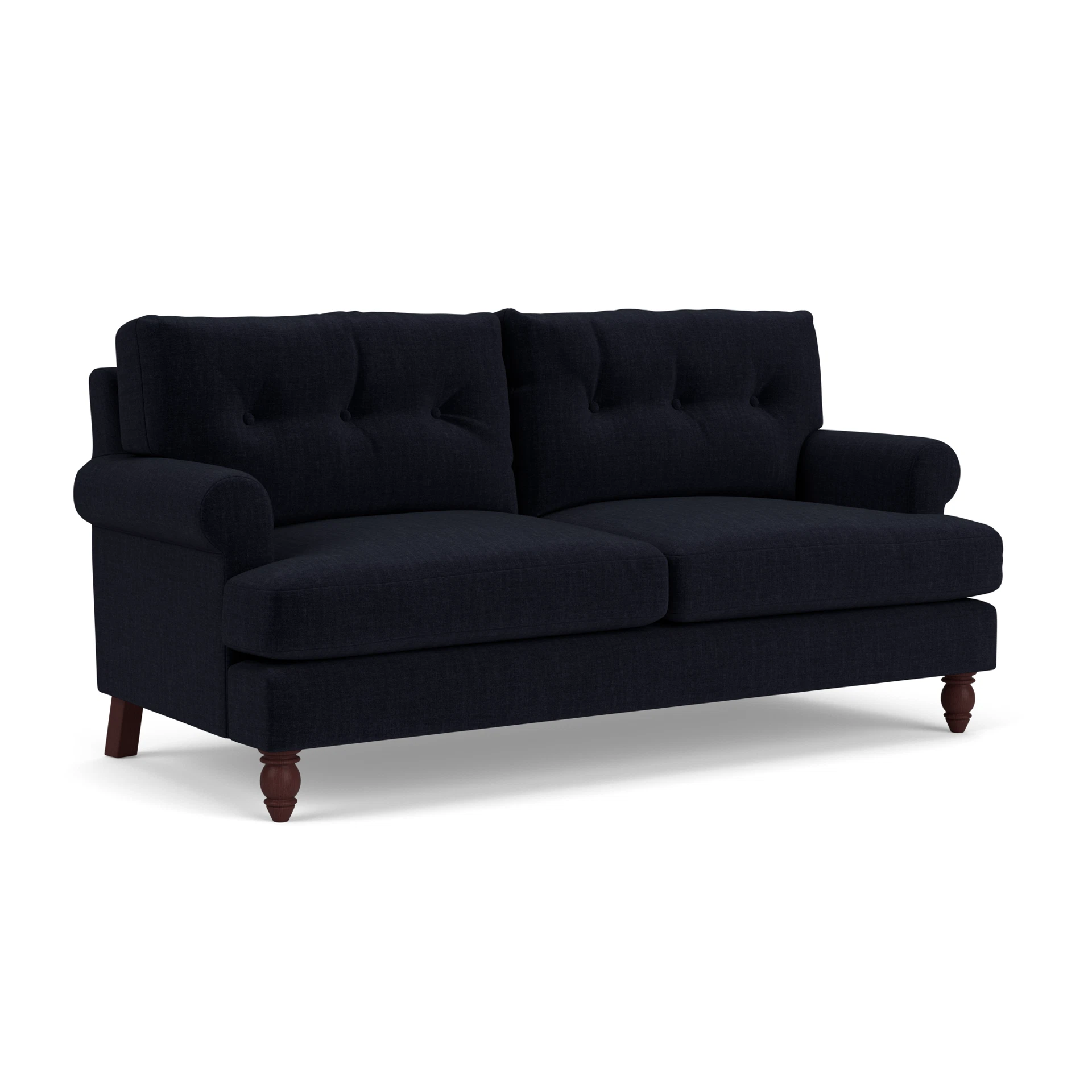 Talbot 3 Seater Sofa in Eco Chenille - Ink with Light legs
