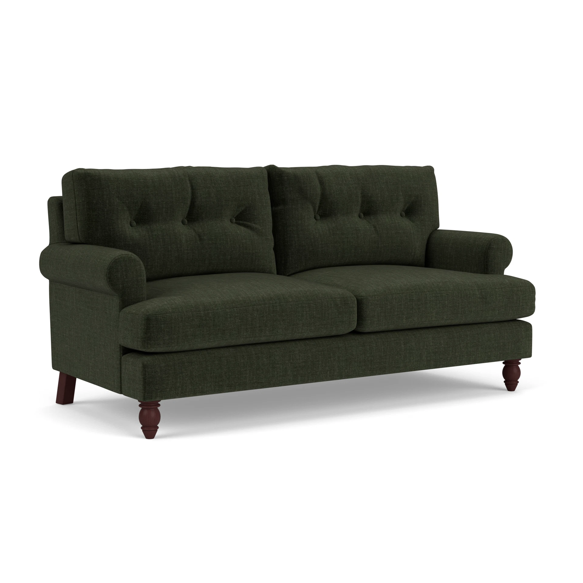 Talbot 3 Seater Sofa in Eco Chenille - Moss with Light legs