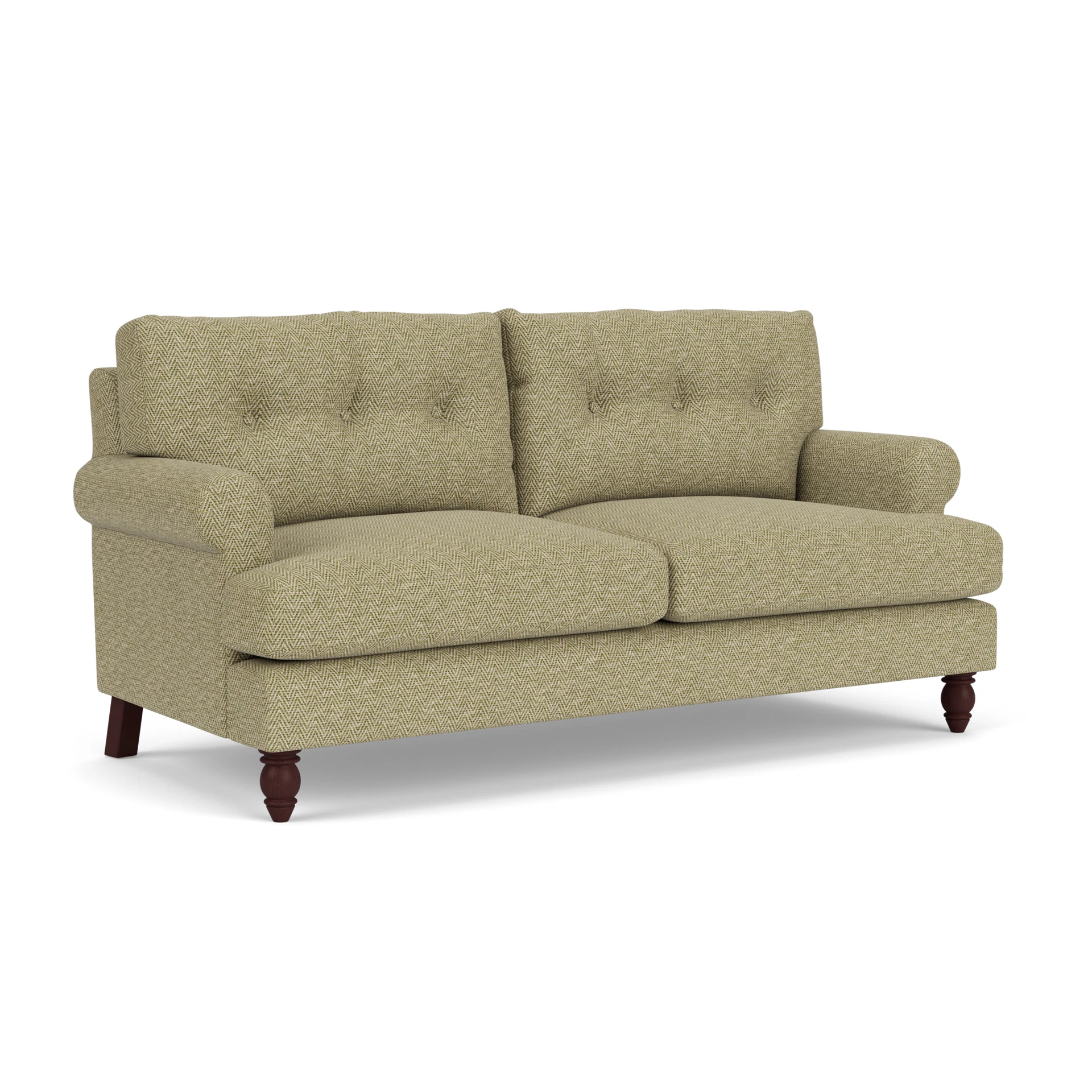 Talbot 3 Seater Sofa in Herringbone Weave - Apple with Light legs
