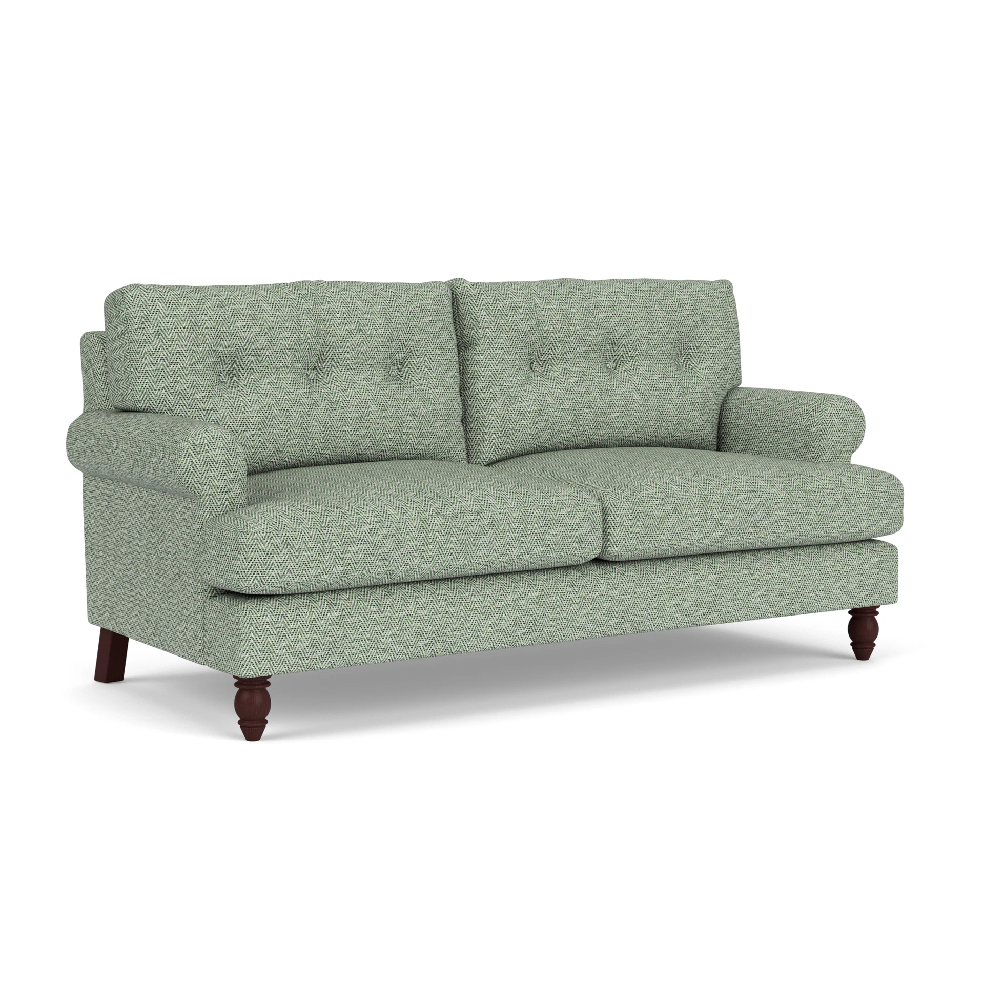 Talbot 3 Seater Sofa in Herringbone Weave - Lake with Light legs