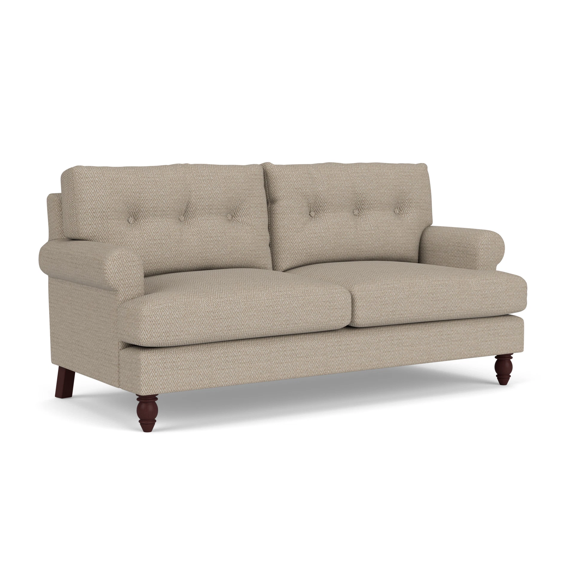 Talbot 3 Seater Sofa in Herringbone Weave - Natural with Light legs