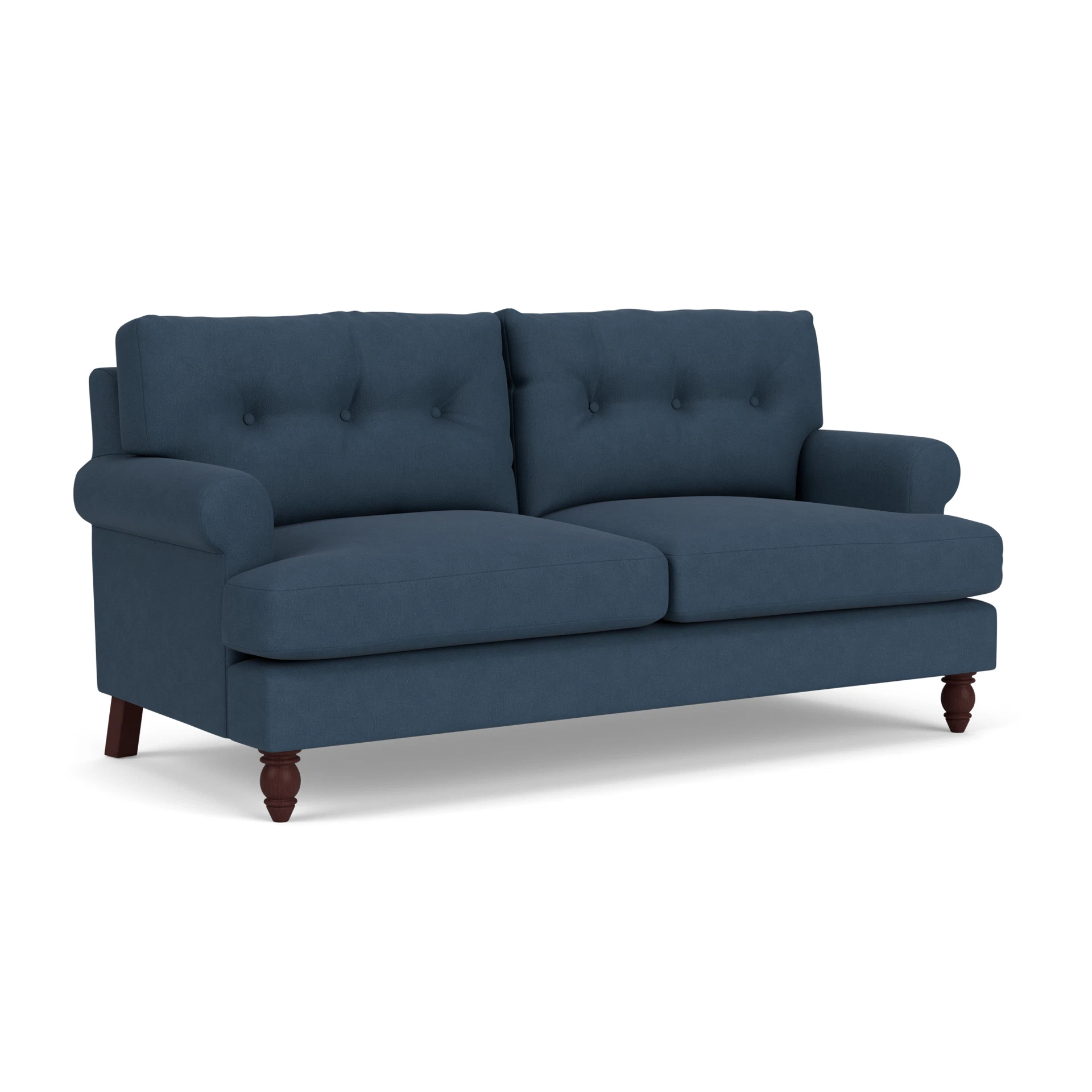 Talbot 3 Seater Sofa in House Linen Mix - Indigo with Light legs