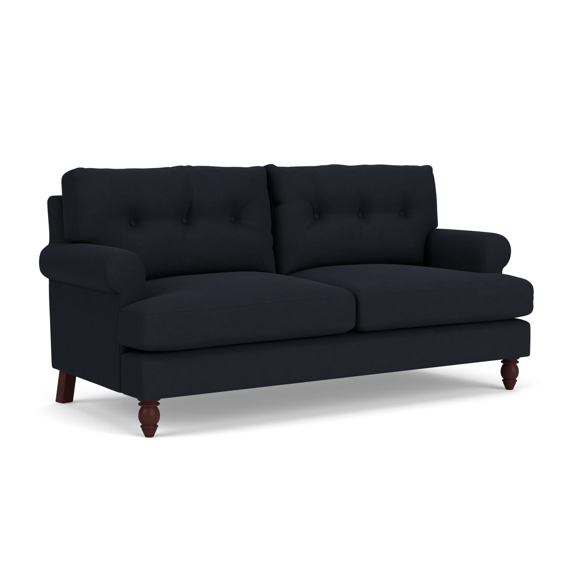 Talbot 3 Seater Sofa in House Linen Mix - Ink with Light legs