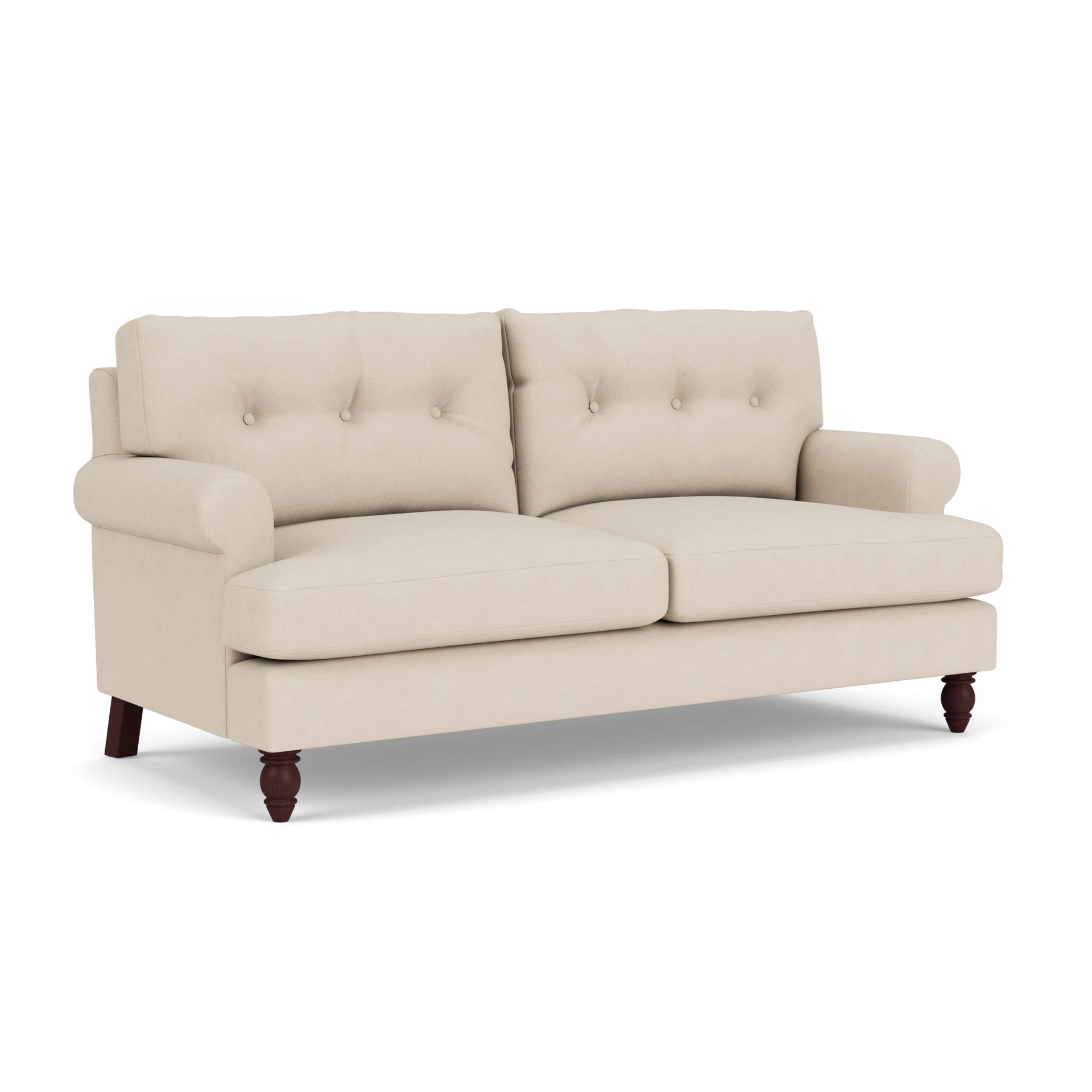 Talbot 3 Seater Sofa in House Linen Mix - Lily White with Light legs