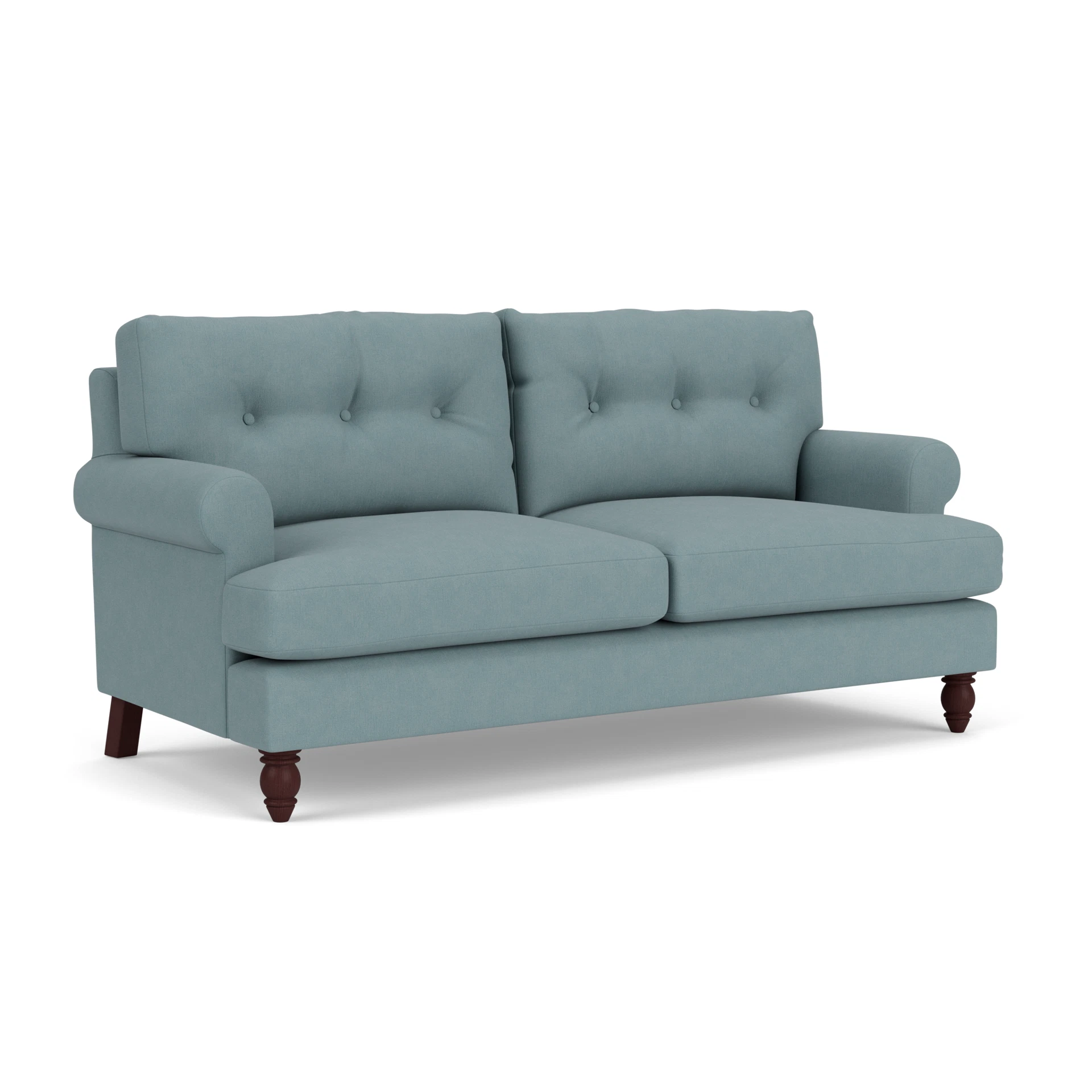 Talbot 3 Seater Sofa in House Linen Mix - Sky Blue with Light legs
