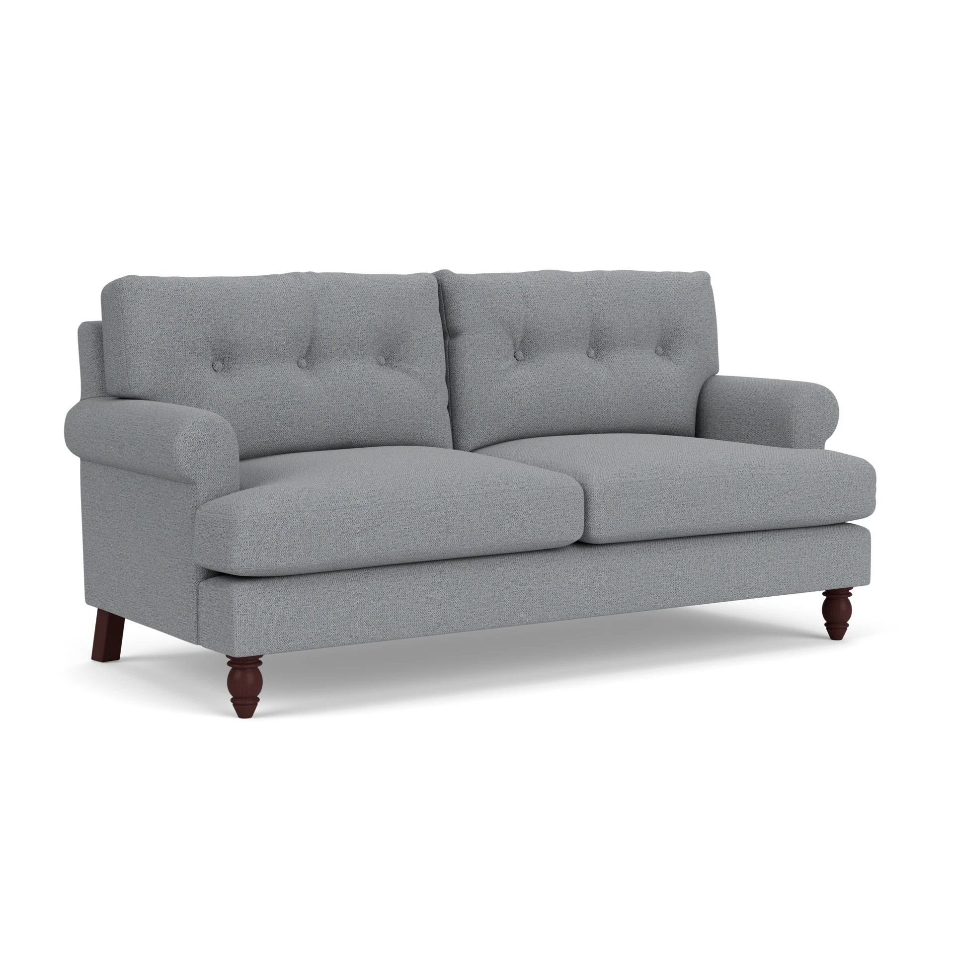 Talbot 3 Seater Sofa in House Weave - Blue Marl with Light legs