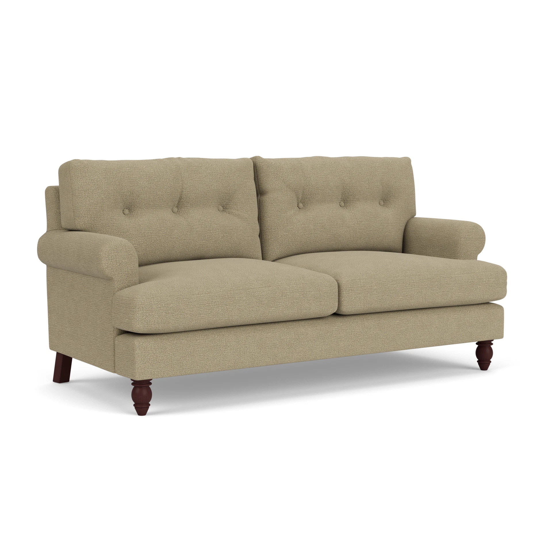 Talbot 3 Seater Sofa in House Weave - Green Marl with Light legs