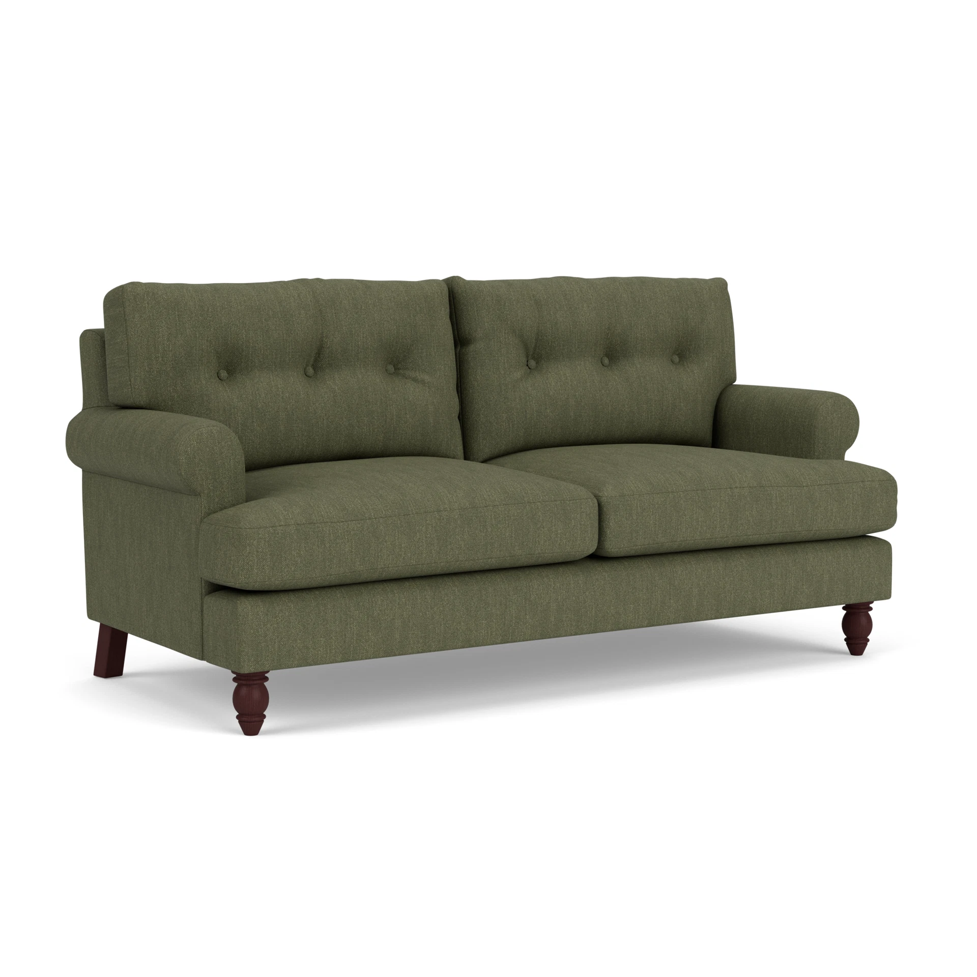 Talbot 3 Seater Sofa in Luxury Italian Linen - Fern with Light legs