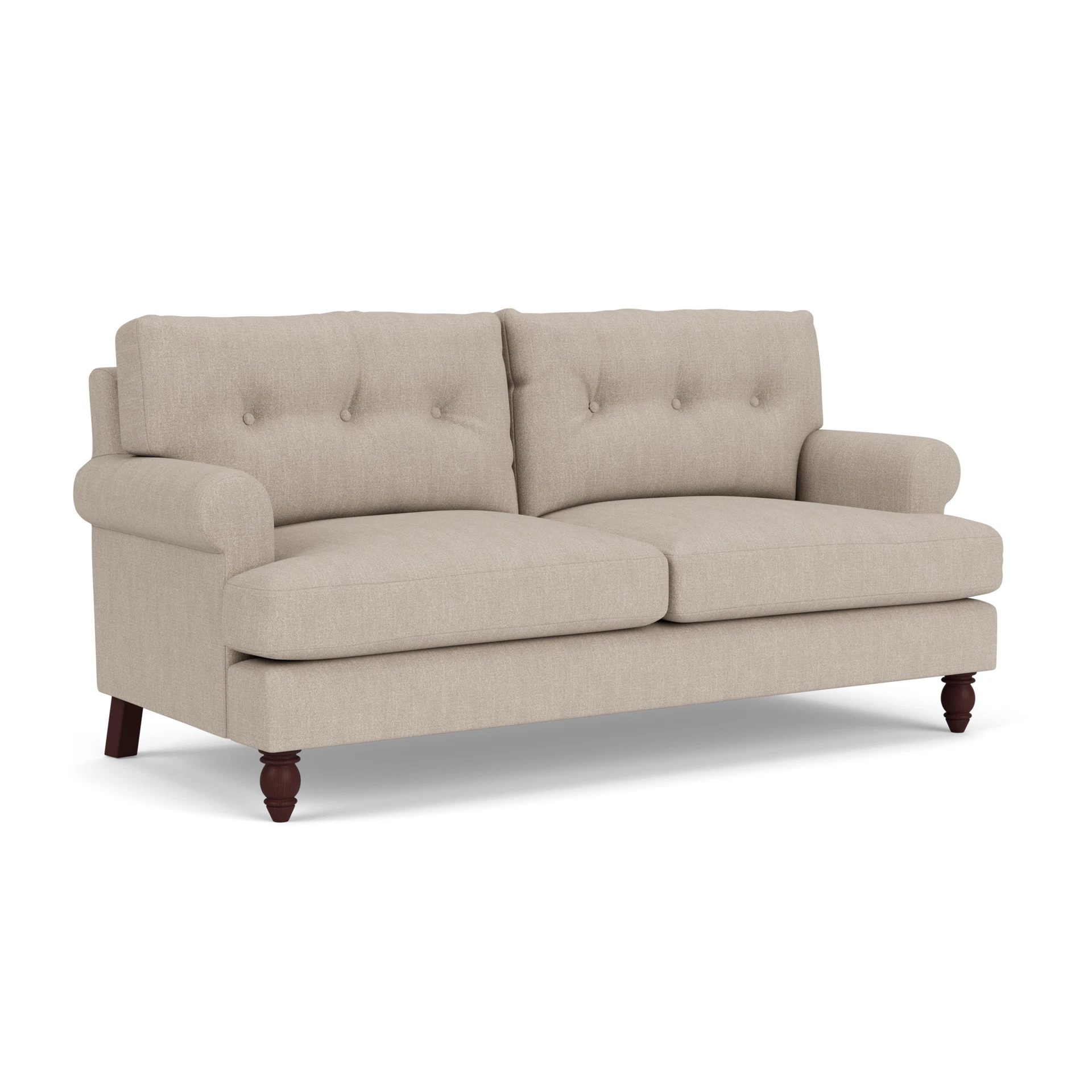 Talbot 3 Seater Sofa in Luxury Italian Linen - Natural with Light legs