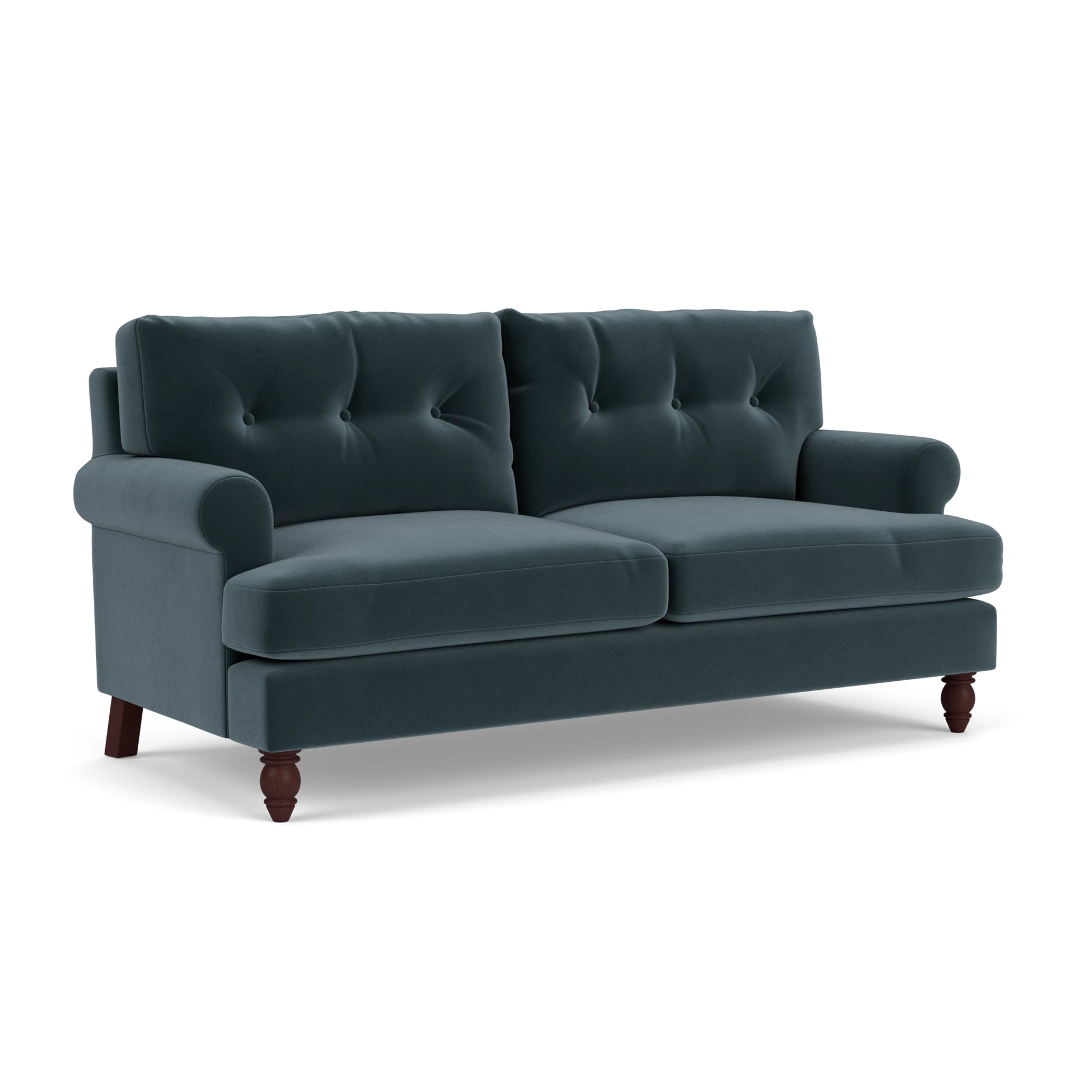 Talbot 3 Seater Sofa in Matt Velvet - Night Sky with Light legs
