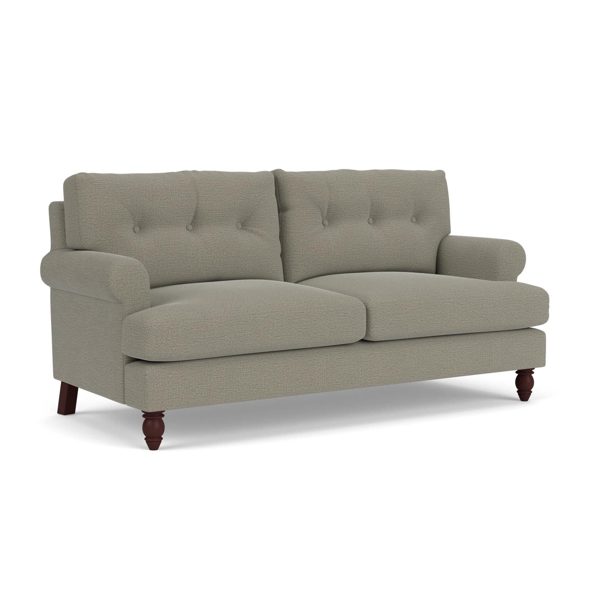 Talbot 3 Seater Sofa in Rustic Weave - Flax with Light legs