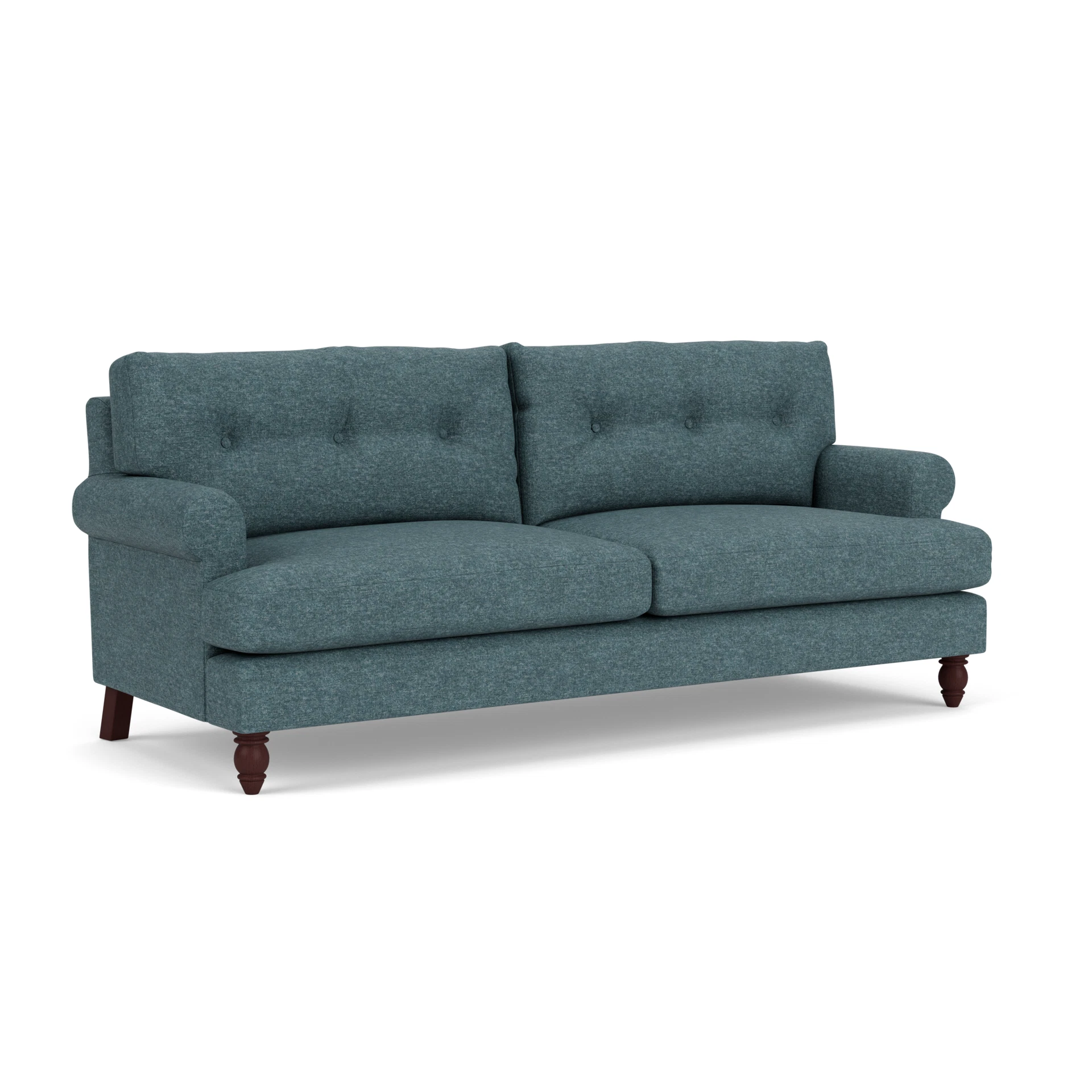 Talbot 4 Seater Sofa in Aquaclean Oxford - Lake Marl with Light legs