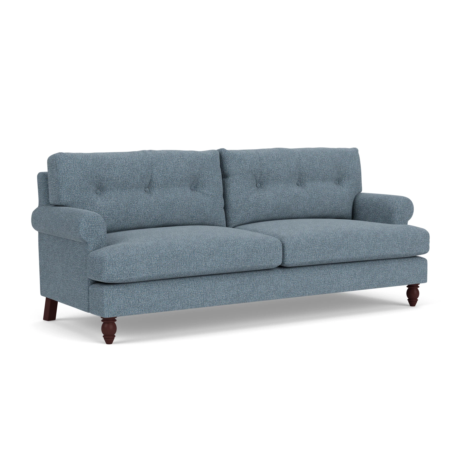 Talbot 4 Seater Sofa in Aquaclean Oxford - Mid Blue with Light legs