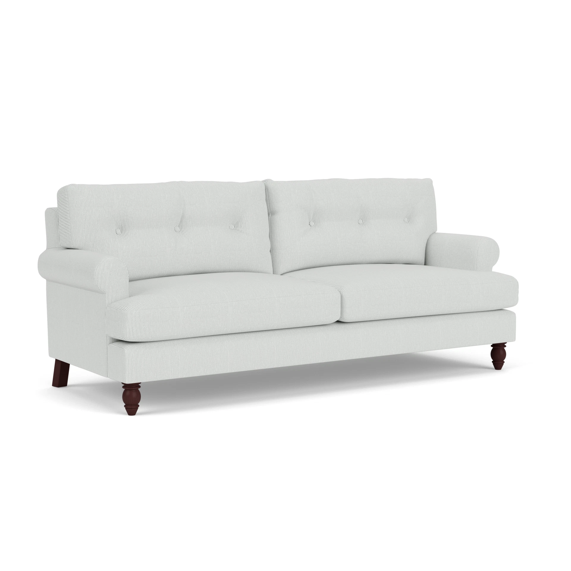 Talbot 4 Seater Sofa in Broadway Stripe - Duck Egg with Light legs
