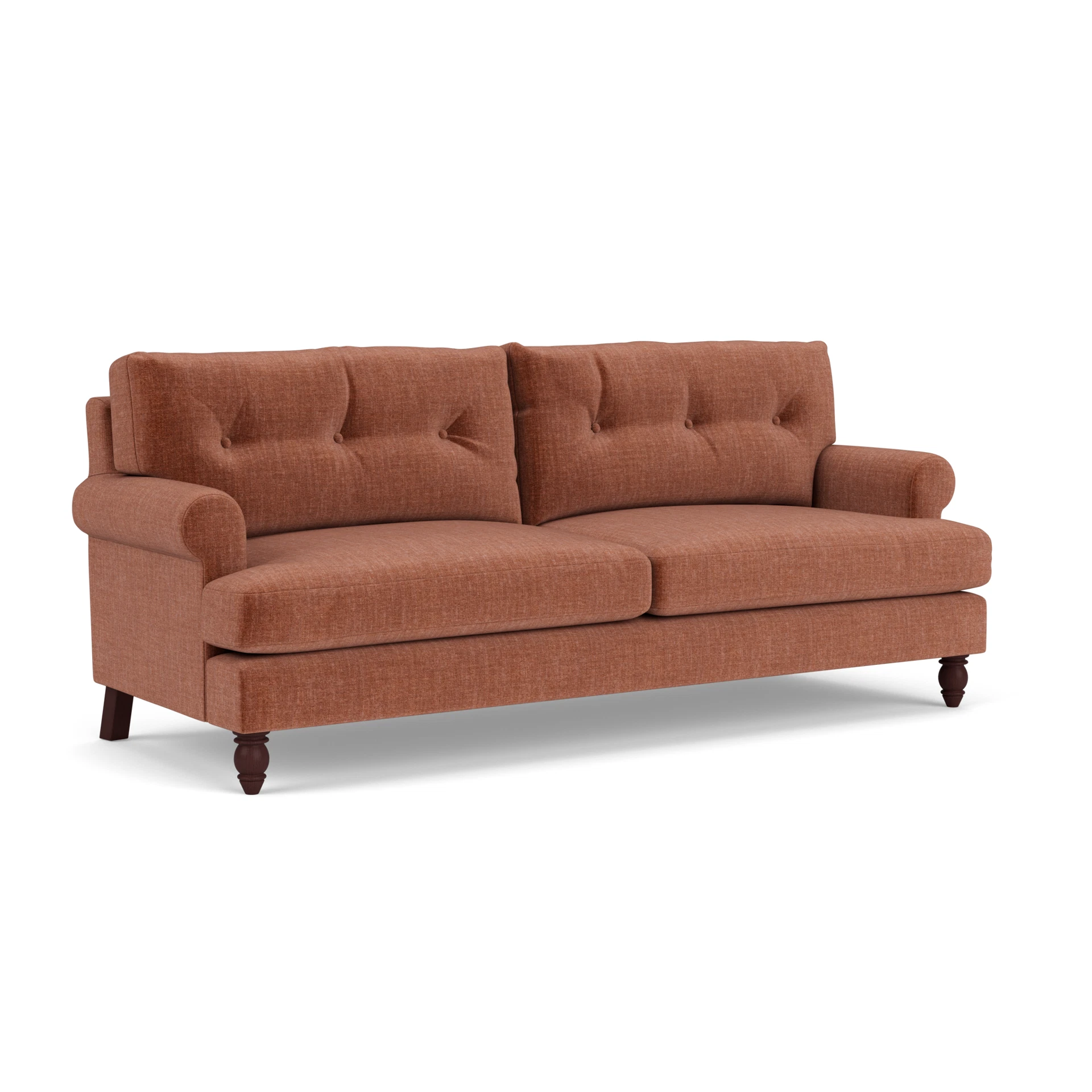 Talbot 4 Seater Sofa in Eco Chenille - Cinnamon with Light legs