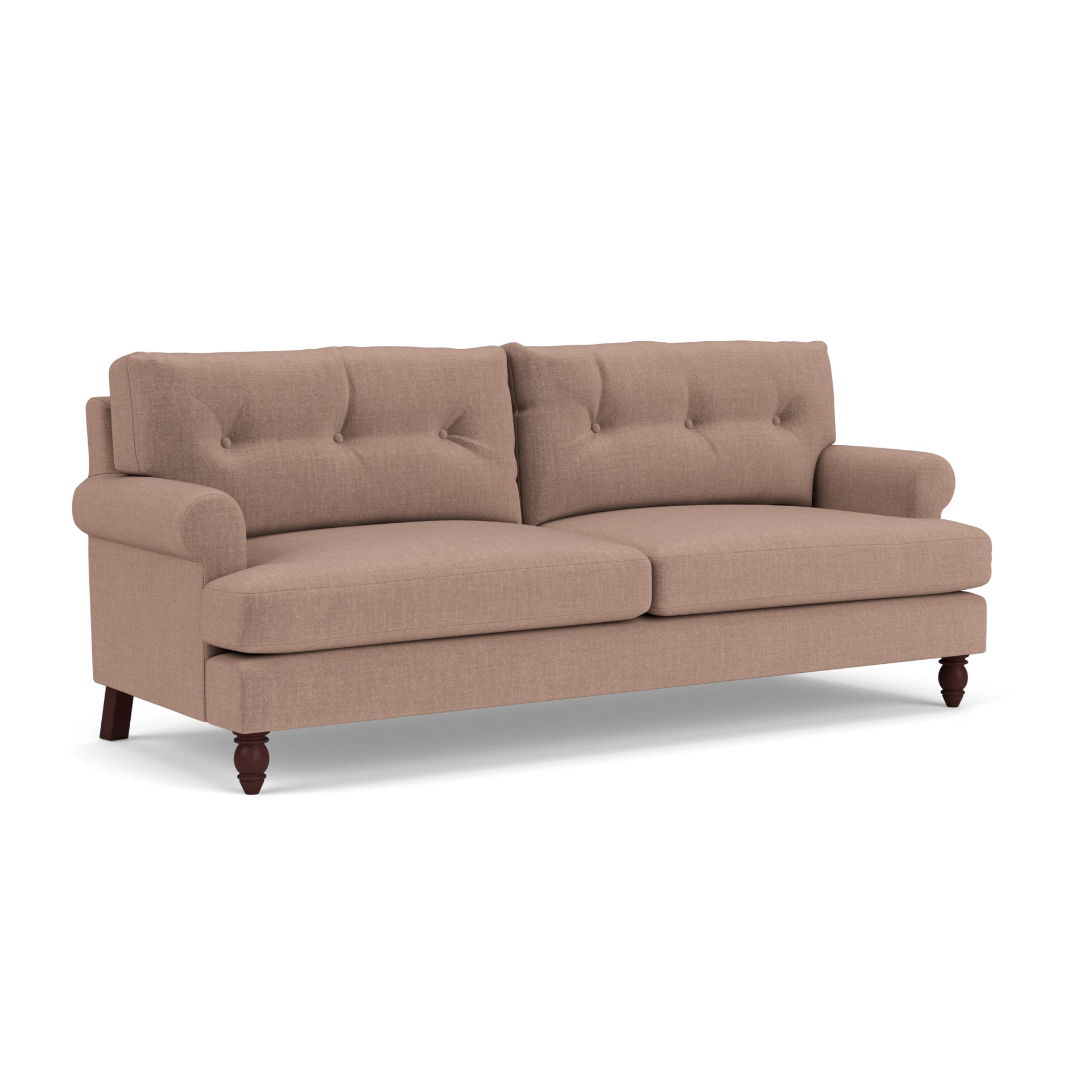 Talbot 4 Seater Sofa in Eco Chenille - Dusky Rose with Light legs