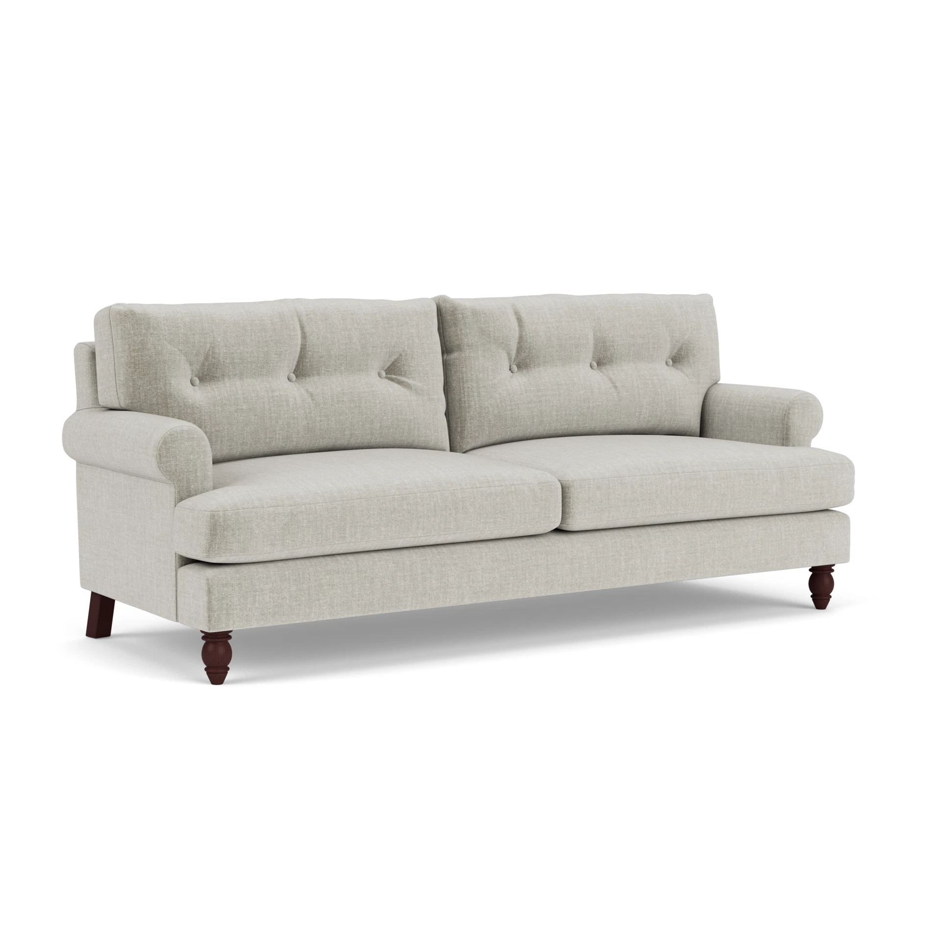 Talbot 4 Seater Sofa in Eco Chenille - Grey Mist with Light legs