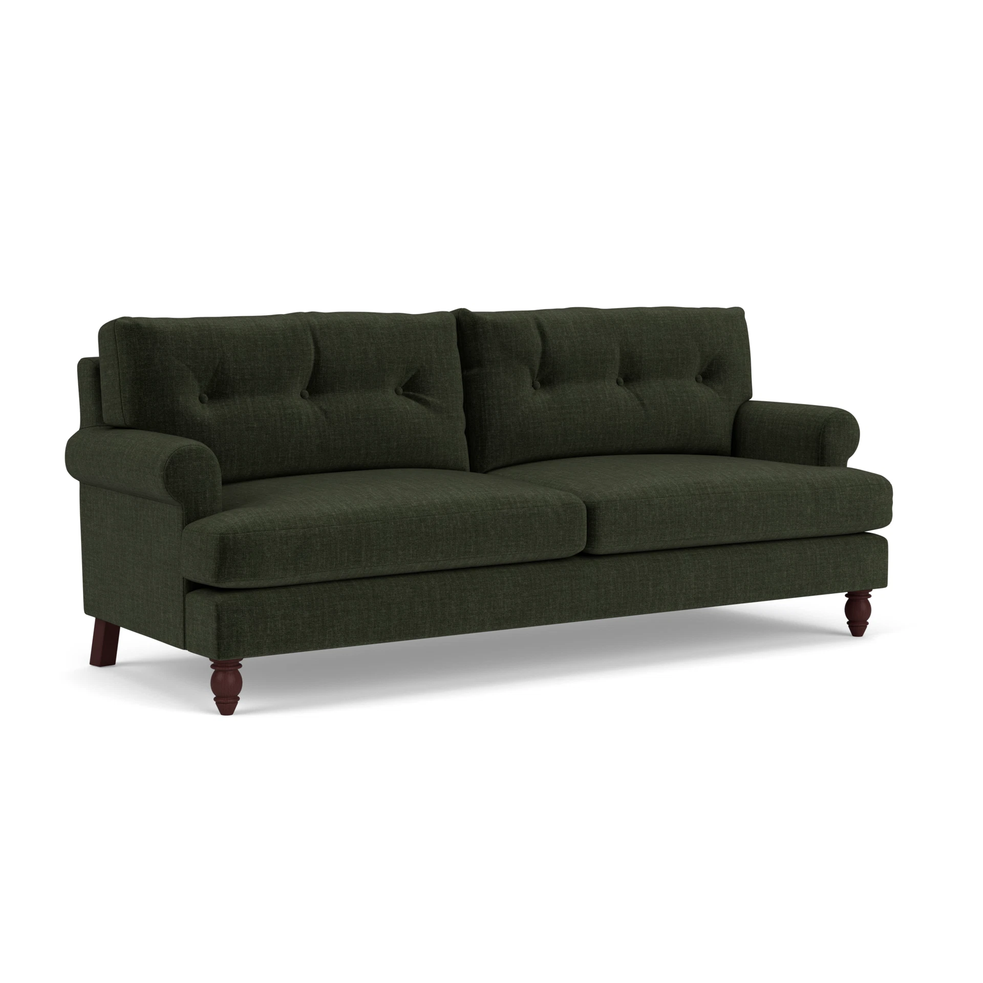 Talbot 4 Seater Sofa in Eco Chenille - Moss with Light legs