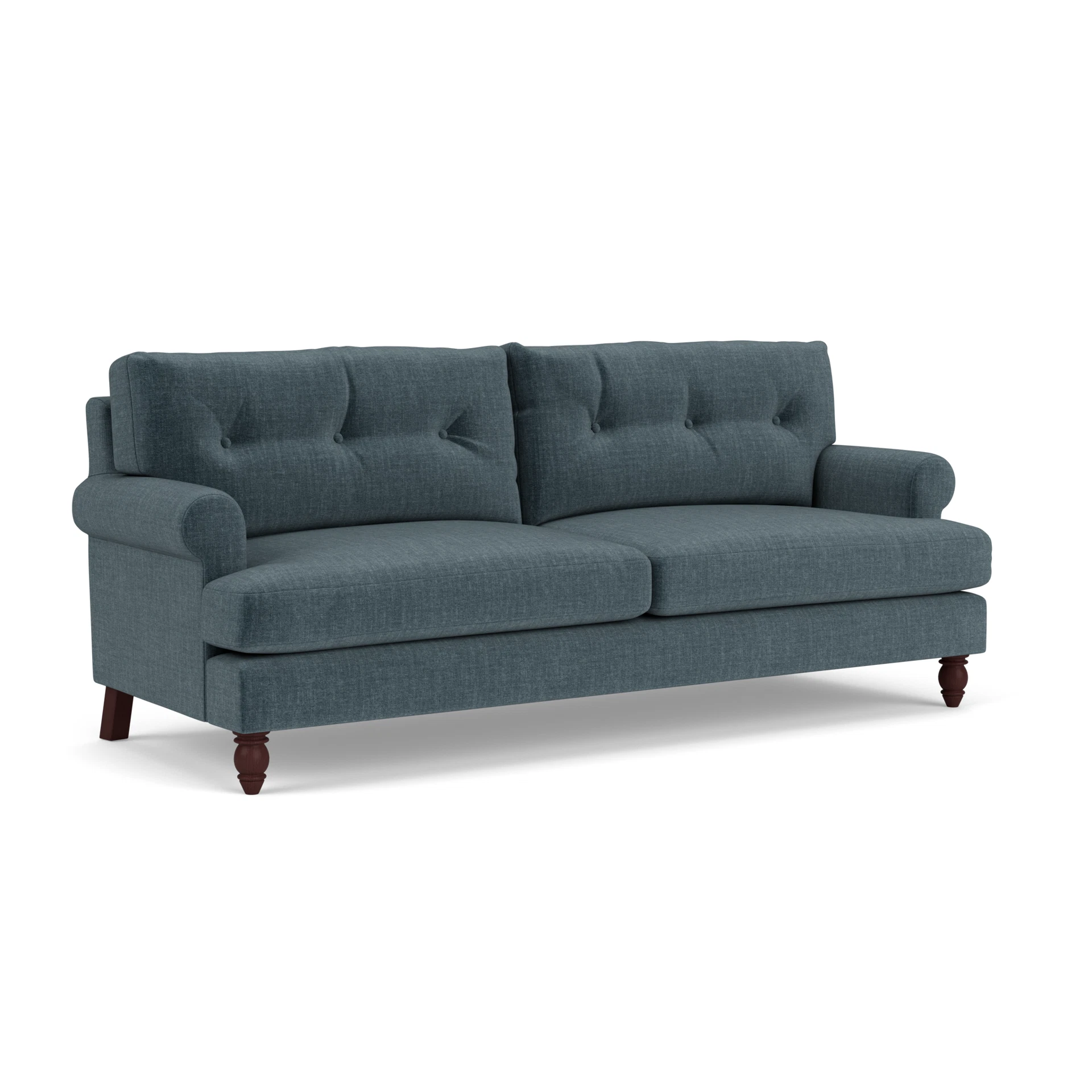 Talbot 4 Seater Sofa in Eco Chenille - Teal with Light legs