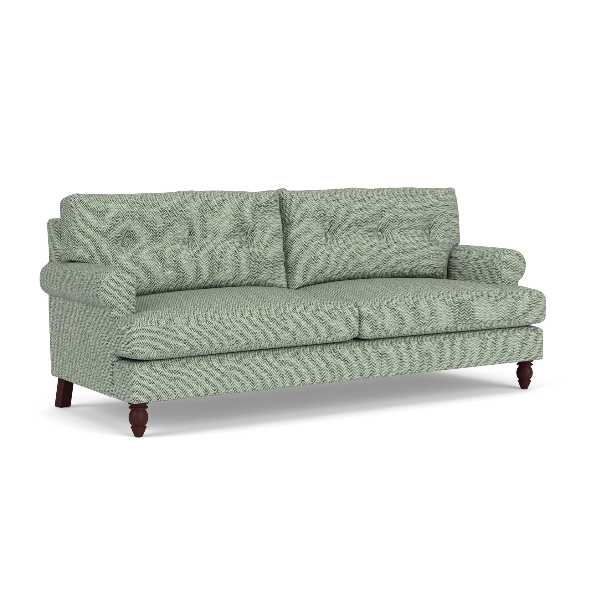 Talbot 4 Seater Sofa in Herringbone Weave - Lake with Light legs