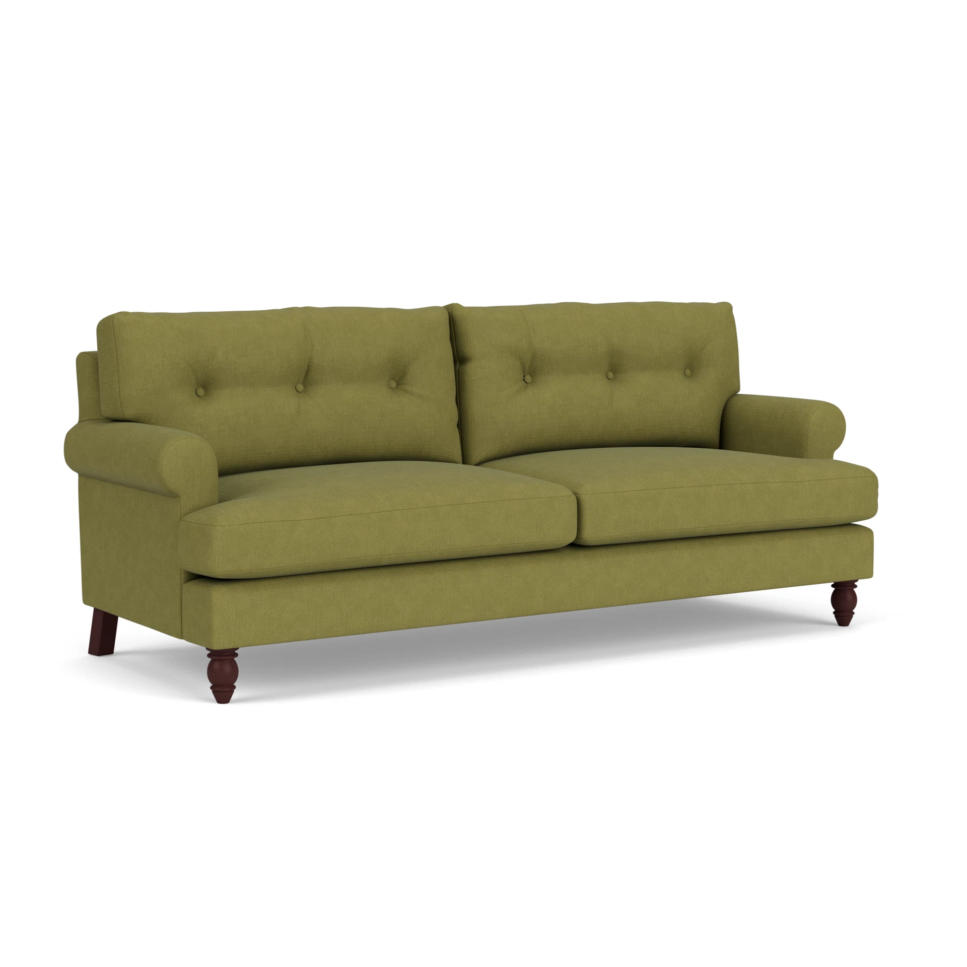 Talbot 4 Seater Sofa in House Linen Mix - Apple with Light legs