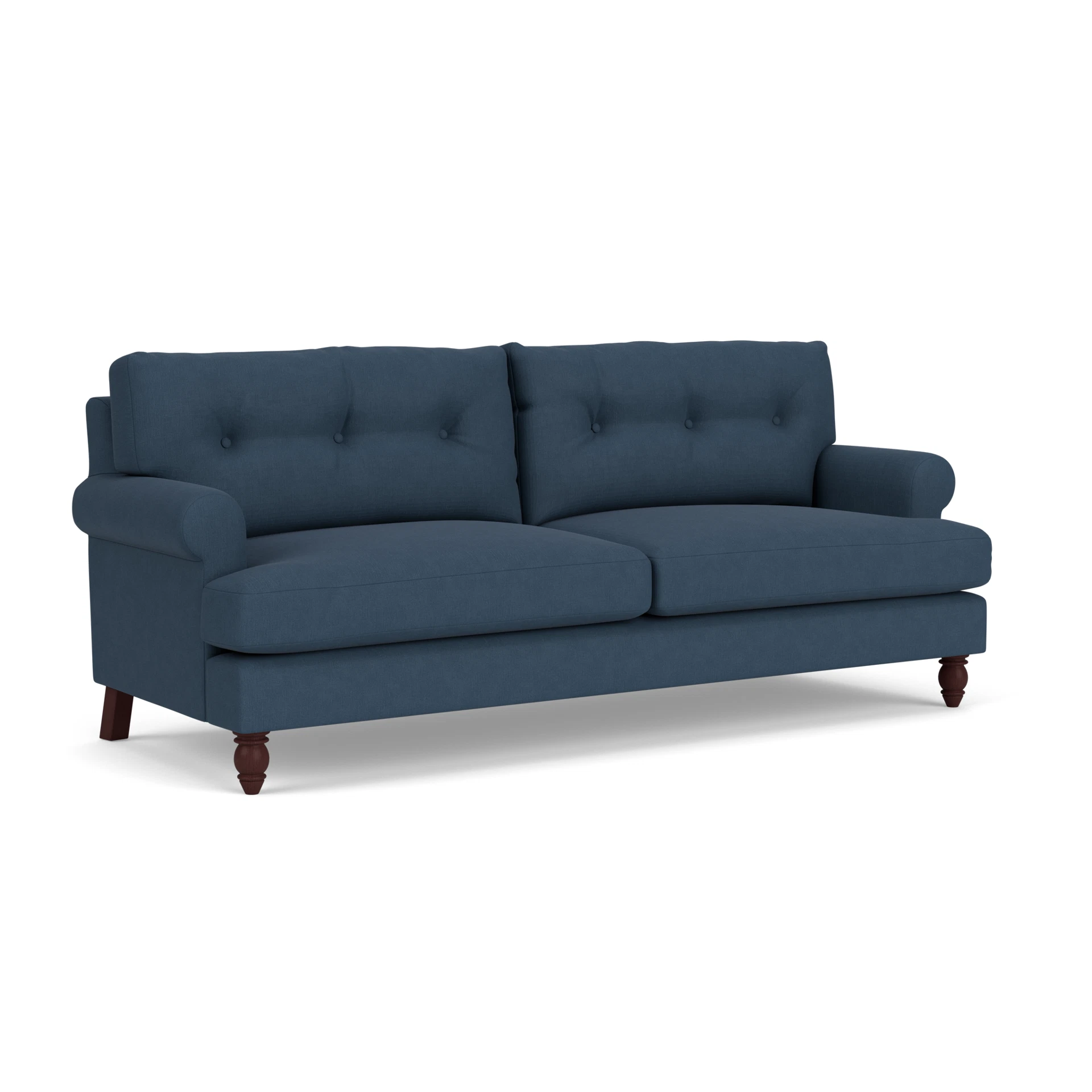 Talbot 4 Seater Sofa in House Linen Mix - Indigo with Light legs