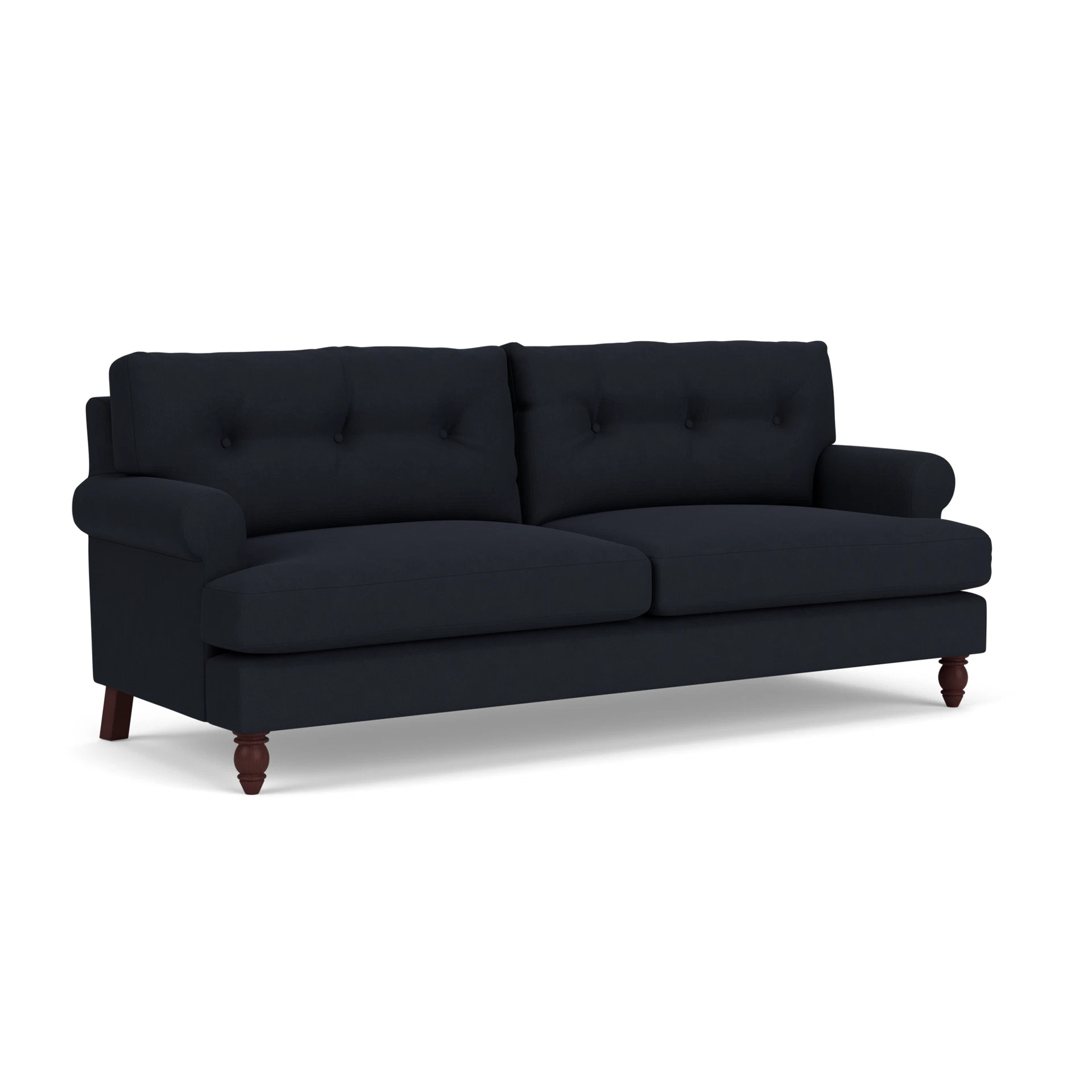 Talbot 4 Seater Sofa in House Linen Mix - Ink with Light legs