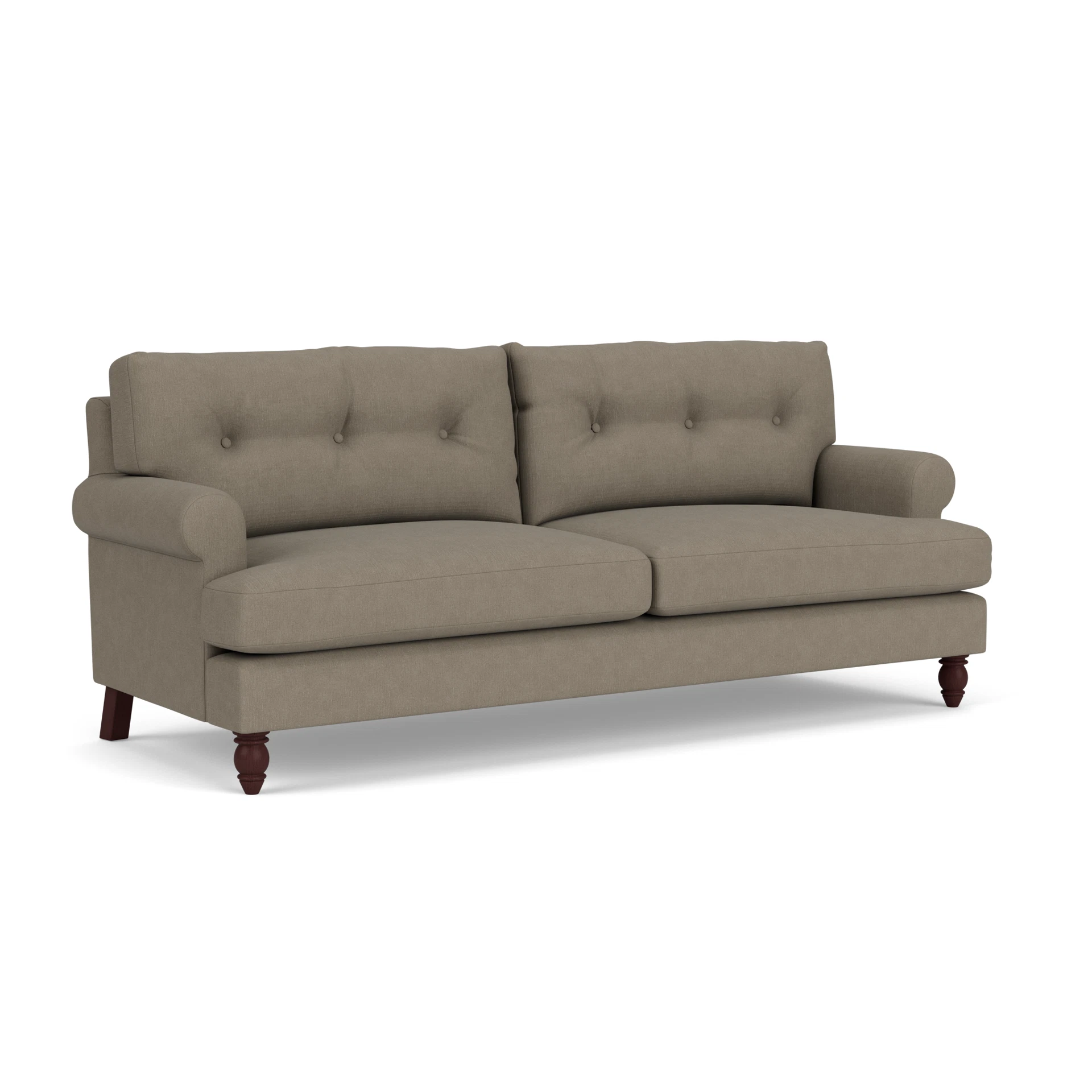 Talbot 4 Seater Sofa in House Linen Mix - Mid Grey with Light legs