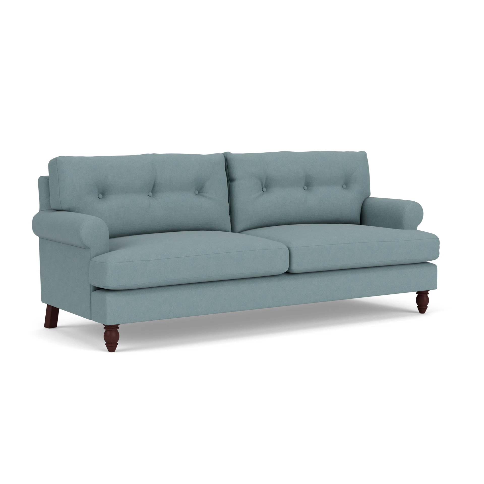 Talbot 4 Seater Sofa in House Linen Mix - Sky Blue with Light legs
