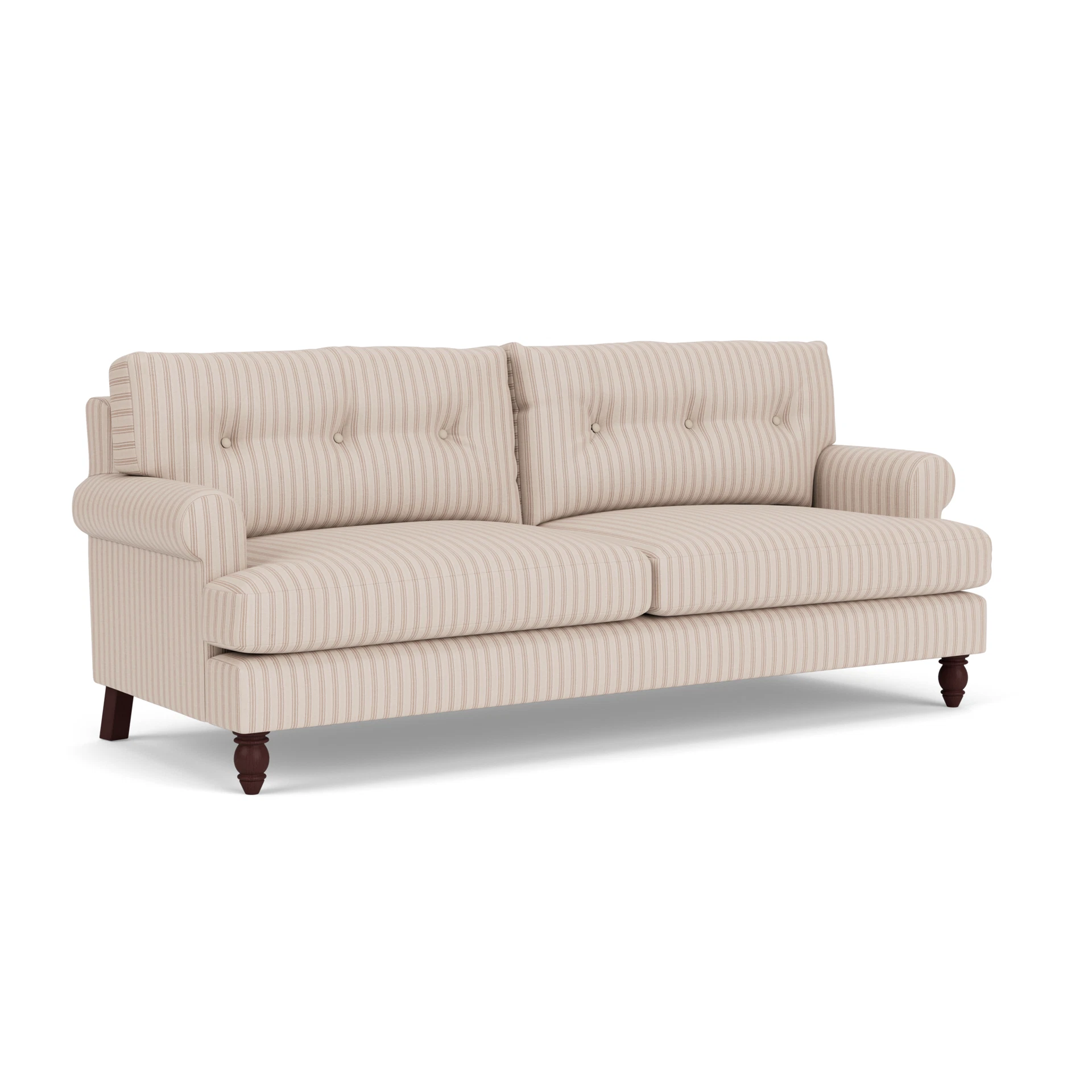 Talbot 4 Seater Sofa in Kingham Stripe - Flax with Light legs
