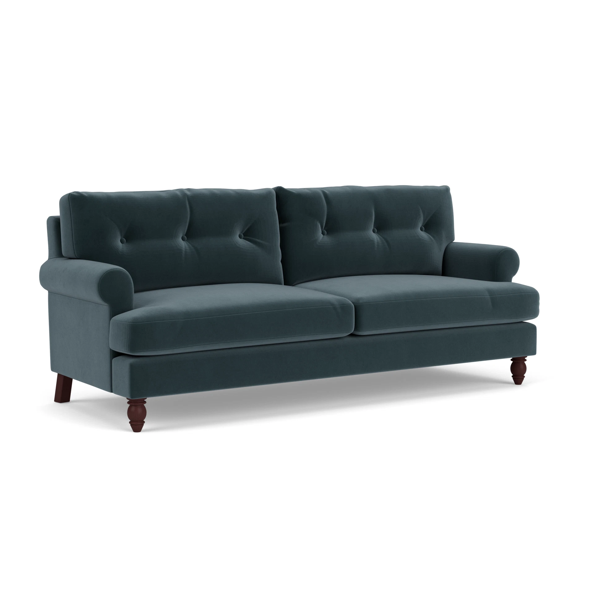 Talbot 4 Seater Sofa in Matt Velvet - Night Sky with Light legs