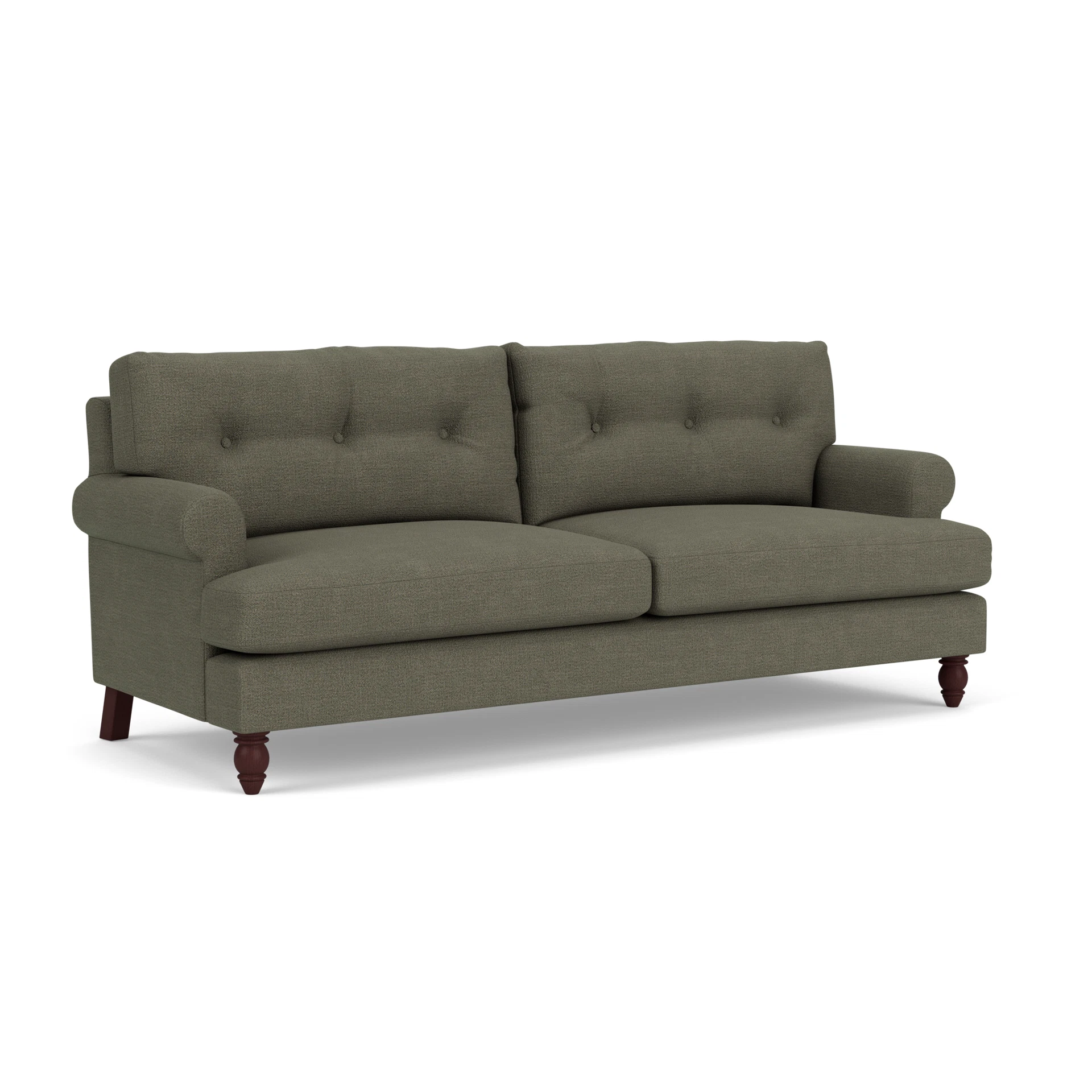 Talbot 4 Seater Sofa in Rustic Weave - Deep Forest with Light legs