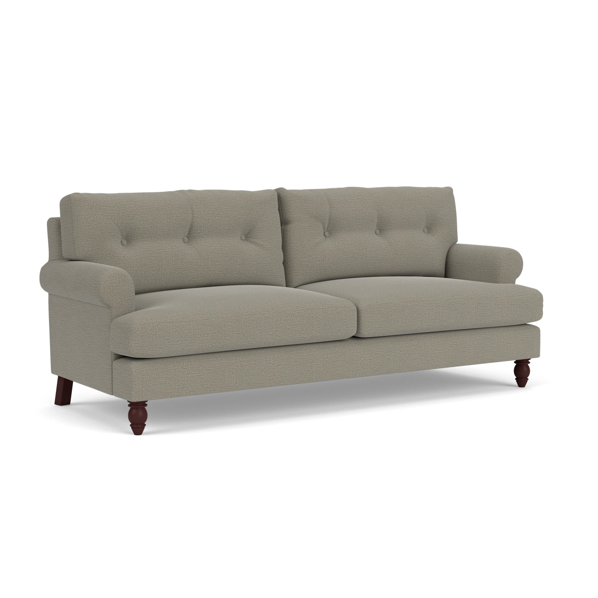Talbot 4 Seater Sofa in Rustic Weave - Flax with Light legs