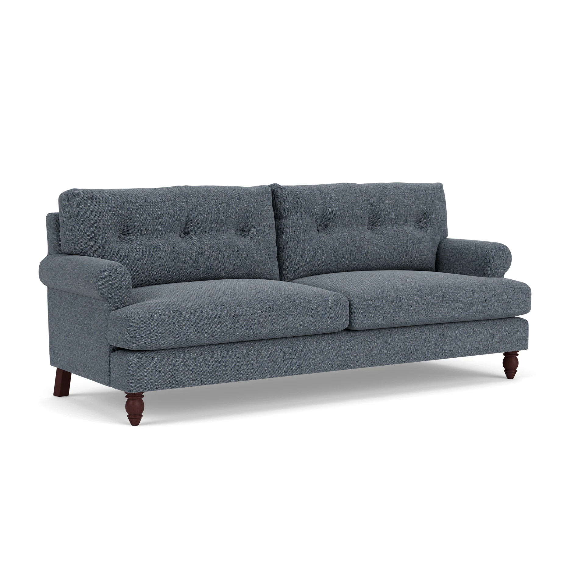 Talbot 4 Seater Sofa in Rustic Weave - Indigo with Light legs