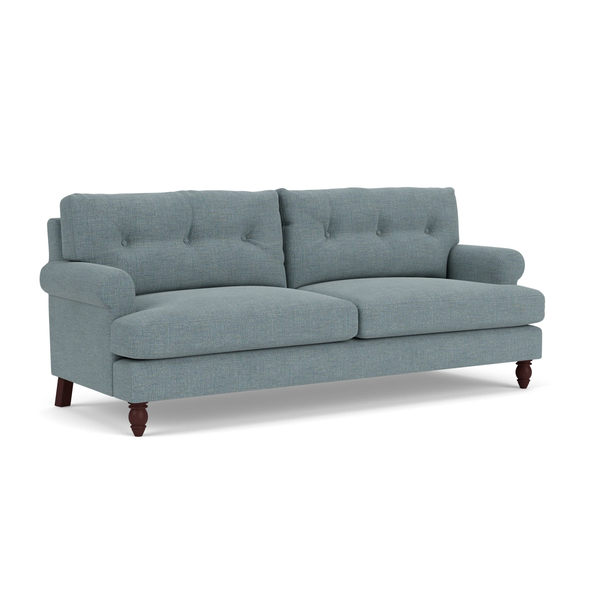 Talbot 4 Seater Sofa in Rustic Weave - Teal Marl with Light legs