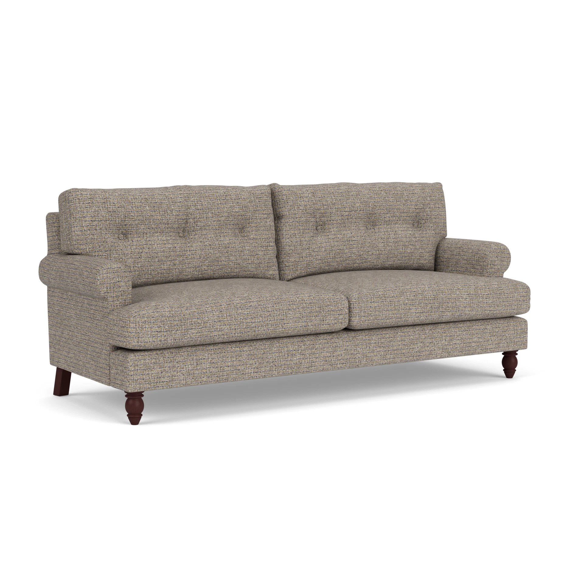 Talbot 4 Seater Sofa in Textured Weave - Shoreline Mix with Light legs