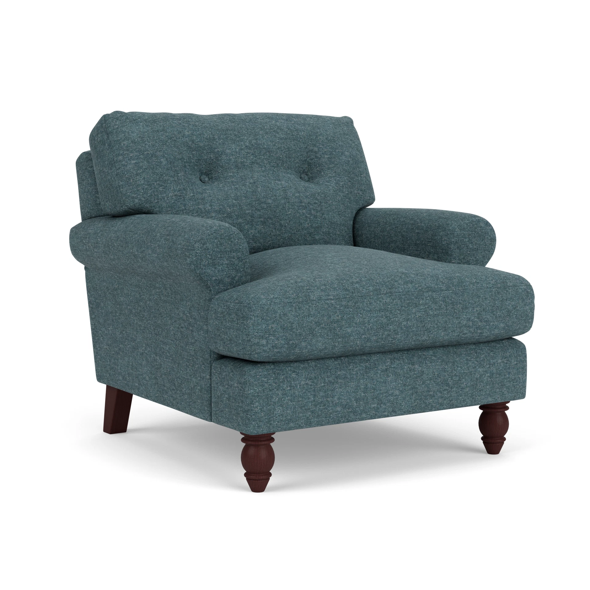 Talbot Armchair in Aquaclean Oxford - Lake Marl with Light legs