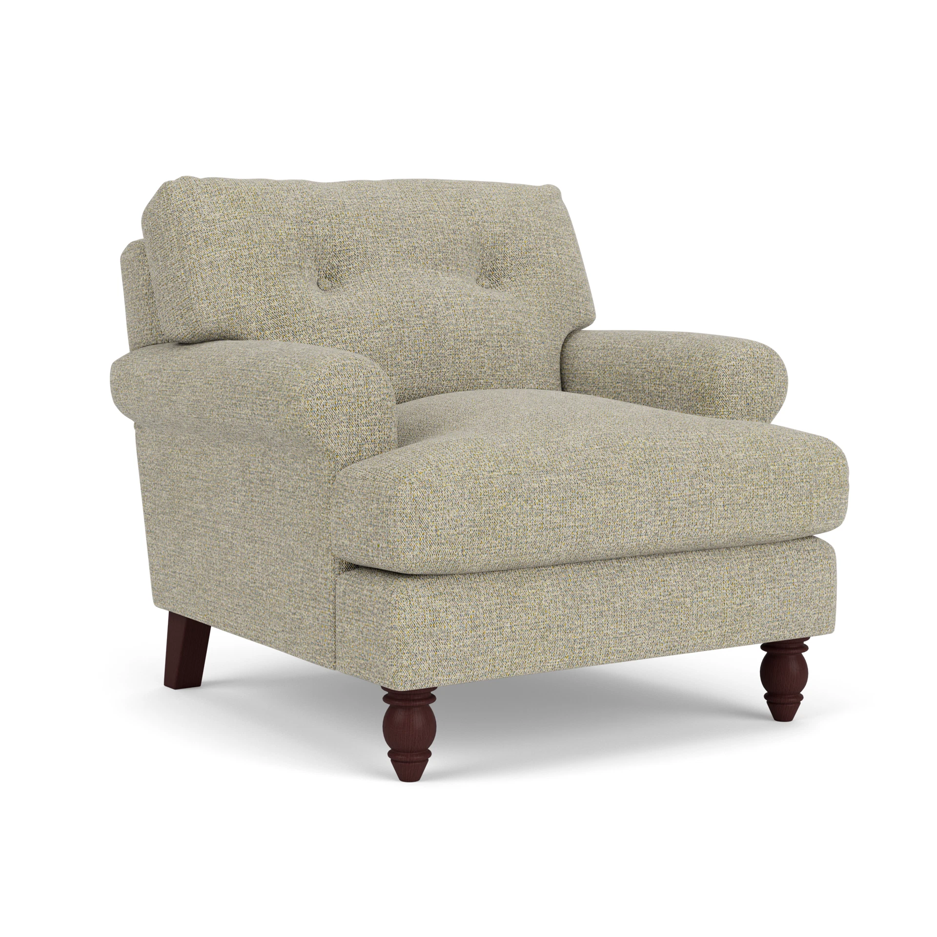 Talbot Armchair in Aquaclean Oxford - Lichen with Light legs