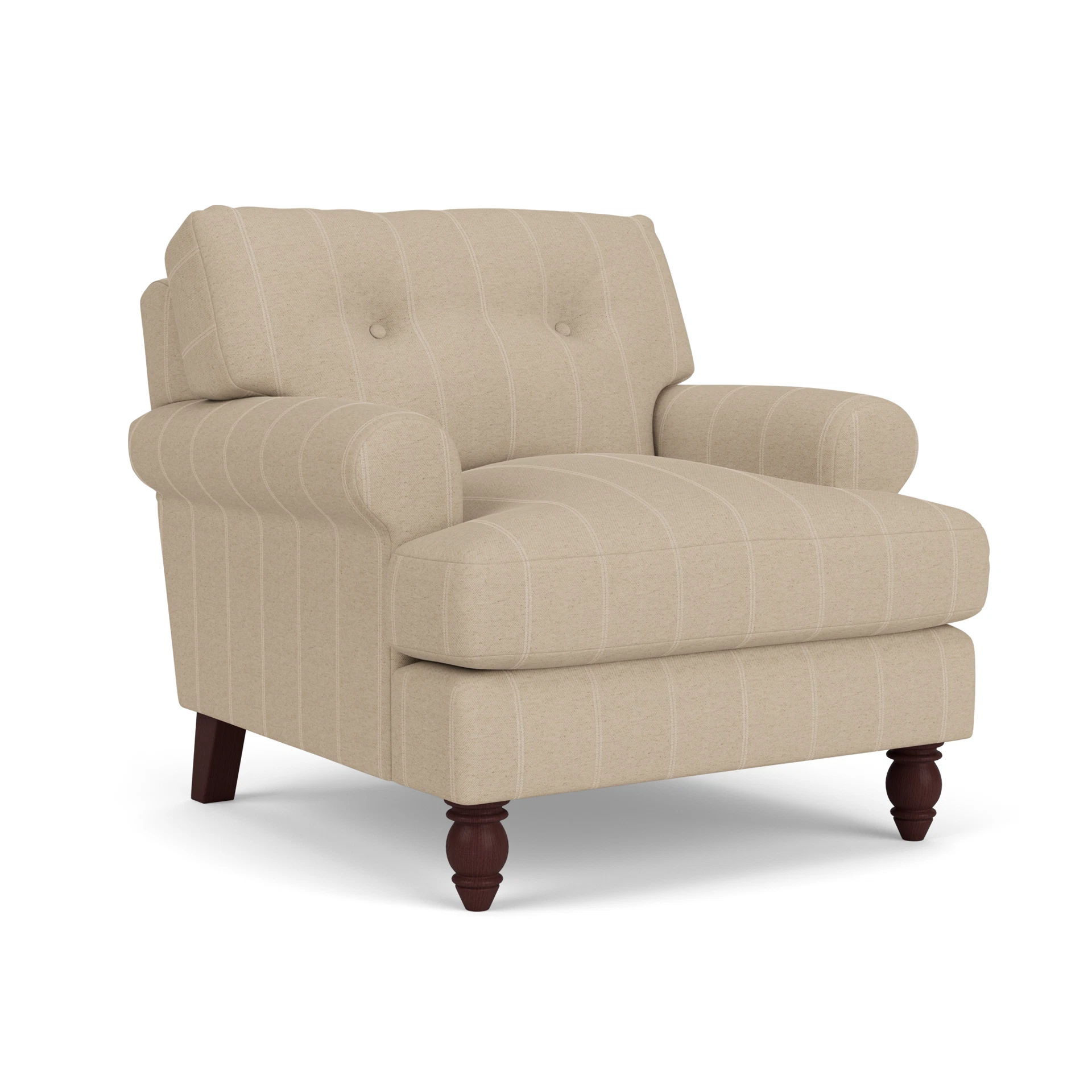 Talbot Armchair in Compton Stripe - Natural with Light legs