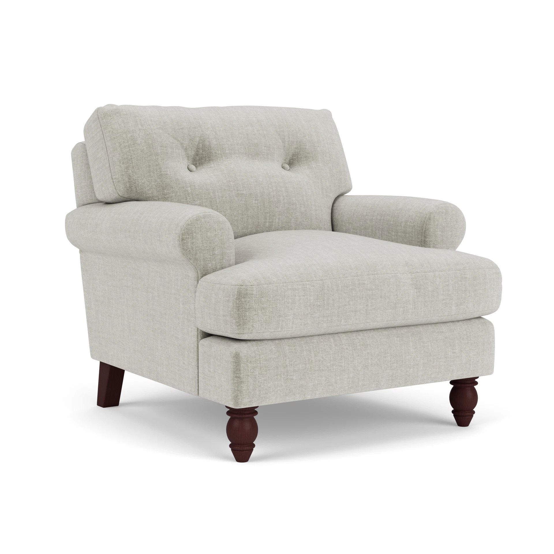 Talbot Armchair in Eco Chenille - Grey Mist with Light legs