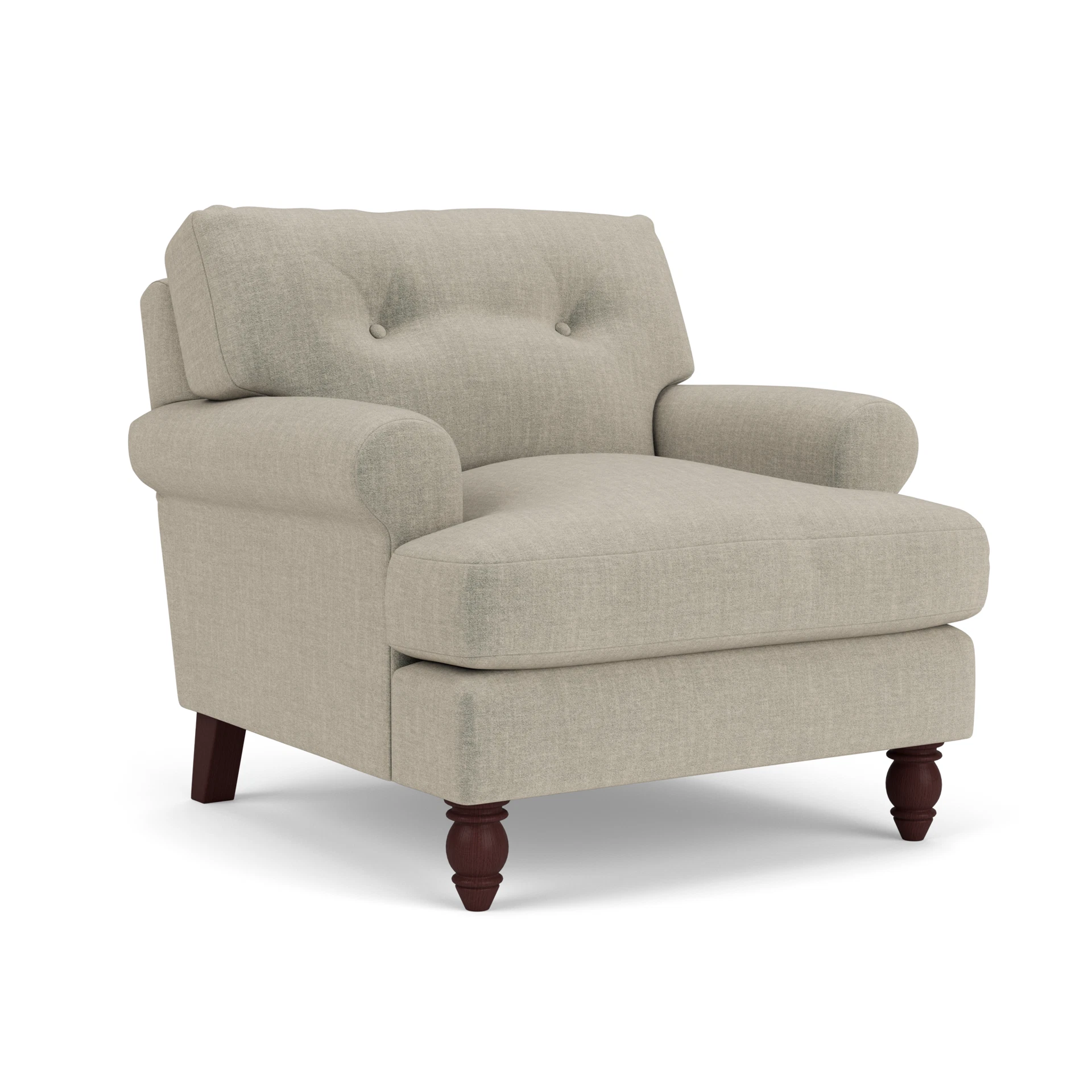 Talbot Armchair in Eco Chenille - Natural with Light legs