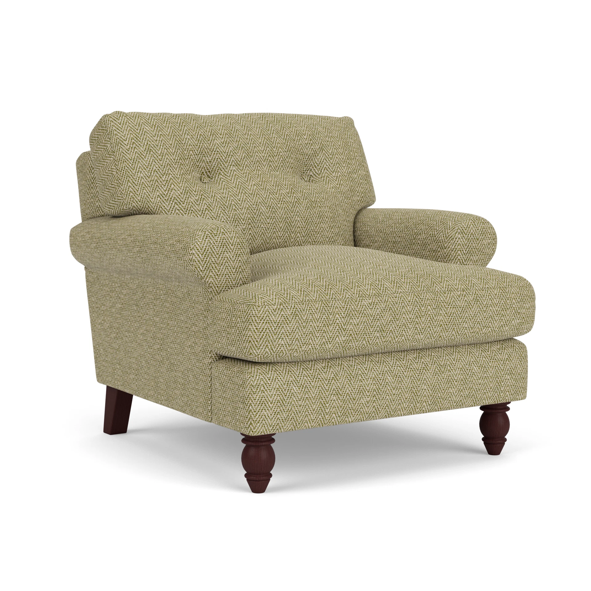 Talbot Armchair in Herringbone Weave - Apple with Light legs