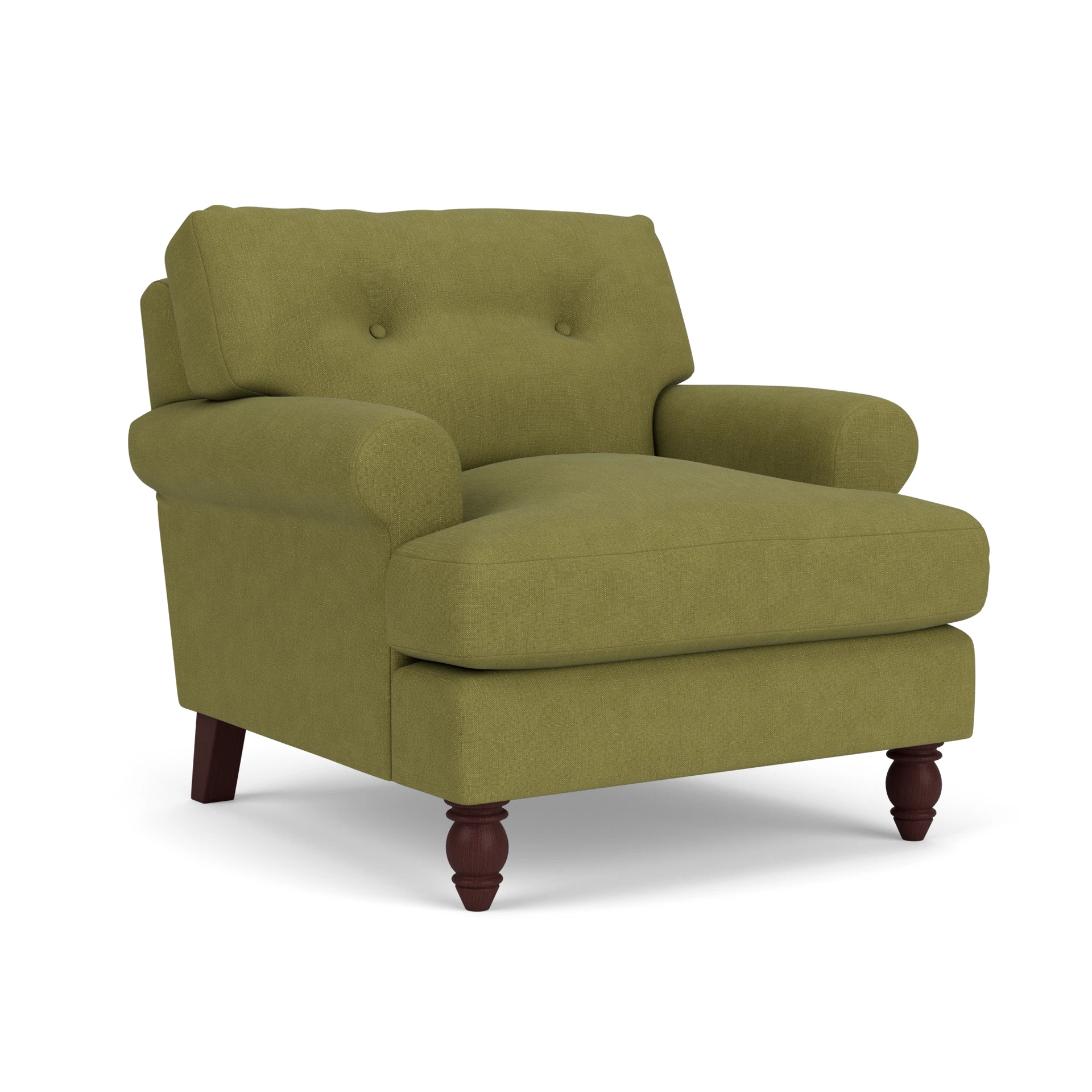 Talbot Armchair in House Linen Mix - Apple with Light legs